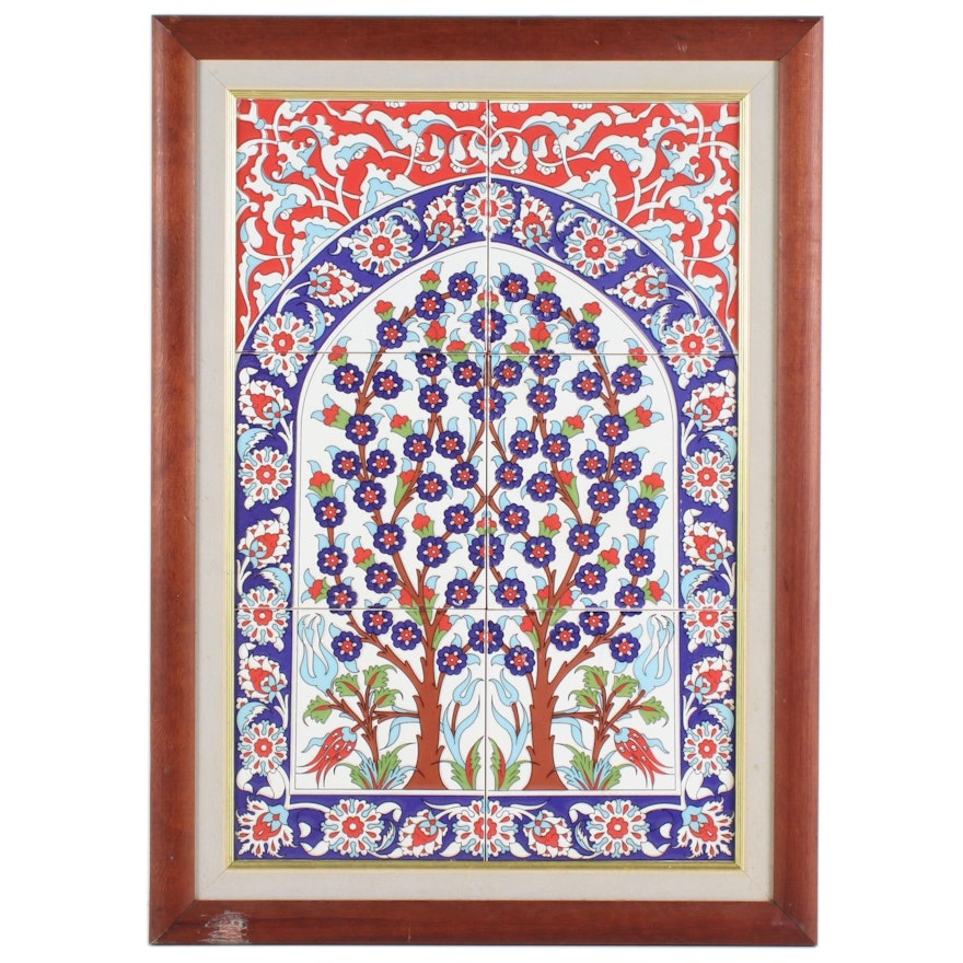 European Style Tree of Life Printed Porcelain Tile Wall Hanging