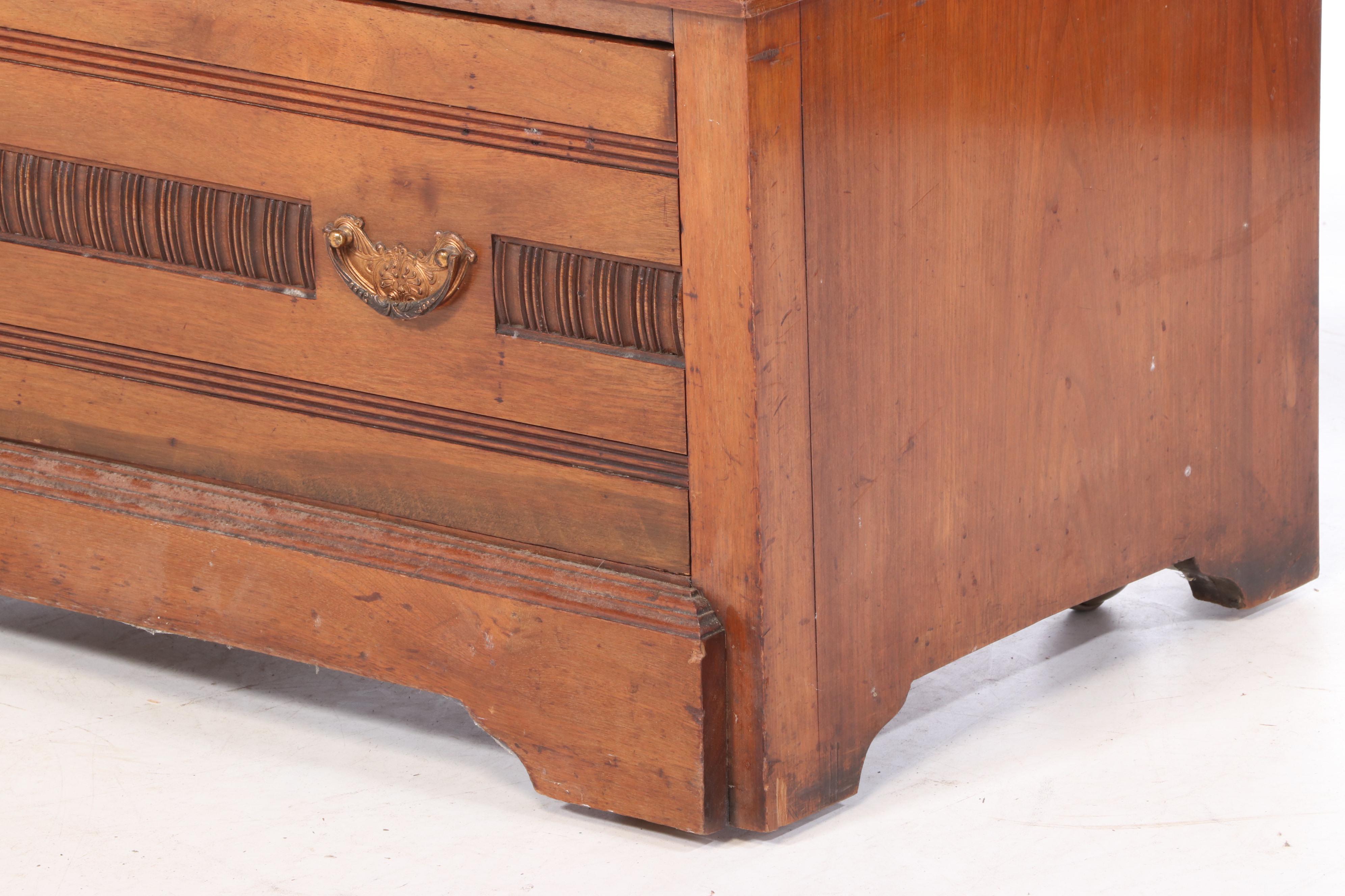 T. Simpson & Sons Victorian Eastlake Walnut Wardrobe, Late 19th Century