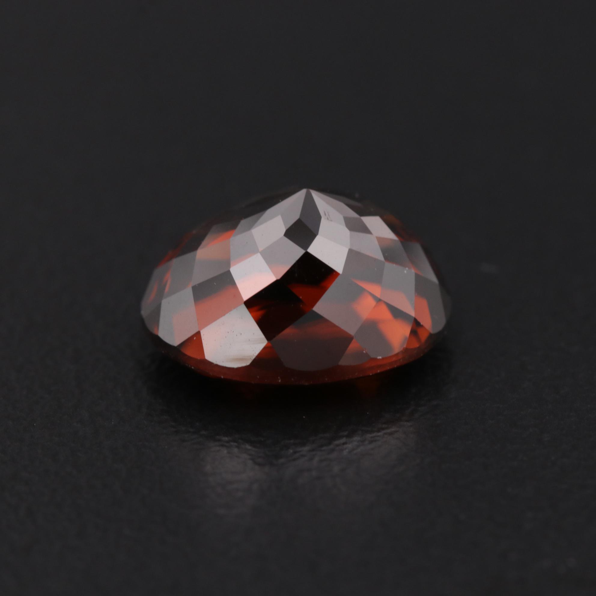 Loose 8.25 CT Oval Faceted Red Zircon
