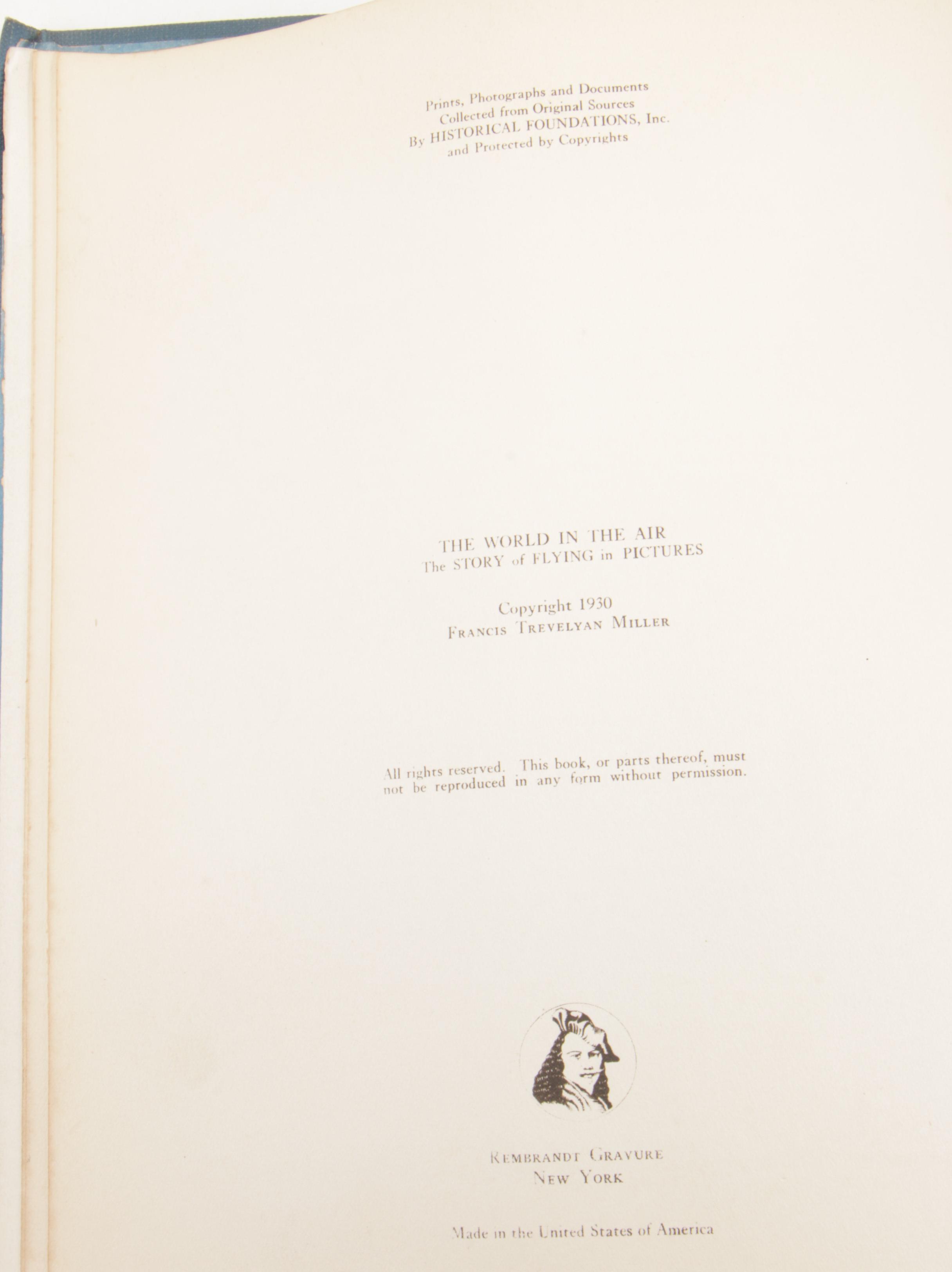 1930 First Edition "The World in the Air: The Story of Flying in Pictures"