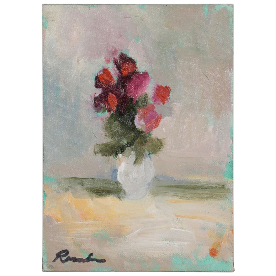 Sally Rosenbaum Oil Painting of Floral Still Life