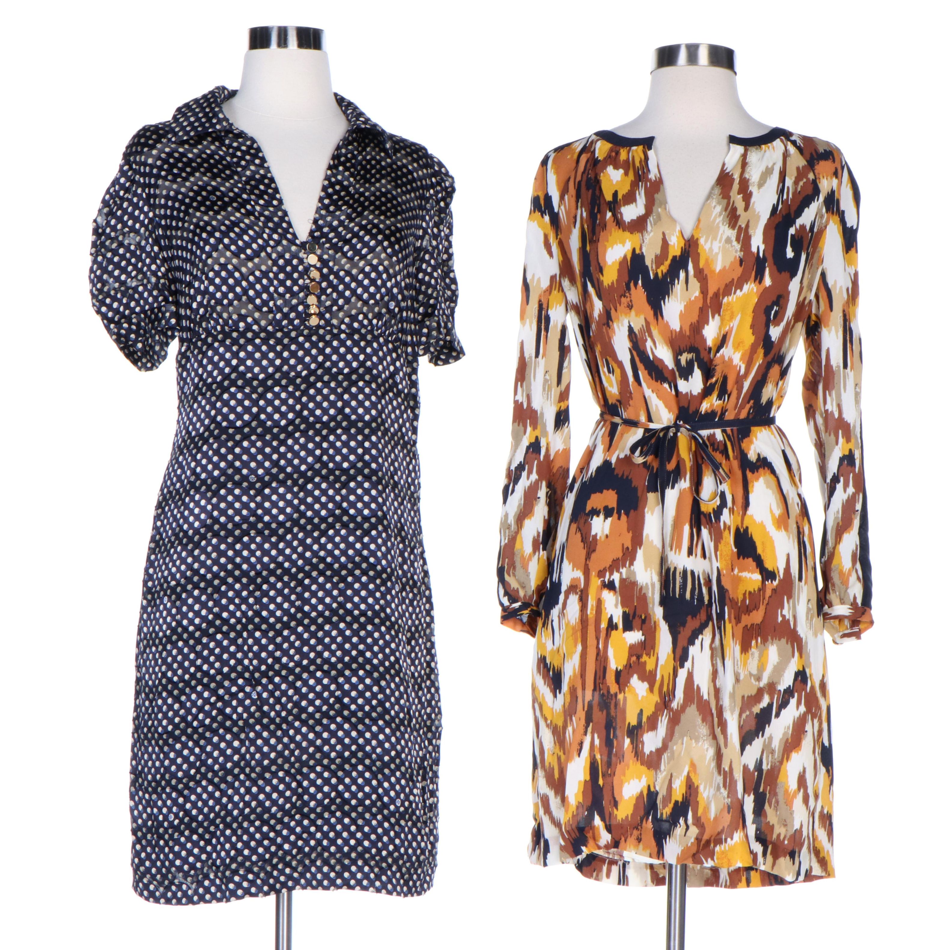 Tory Burch Silk Print Belted Shift and Empire Waist Dresses