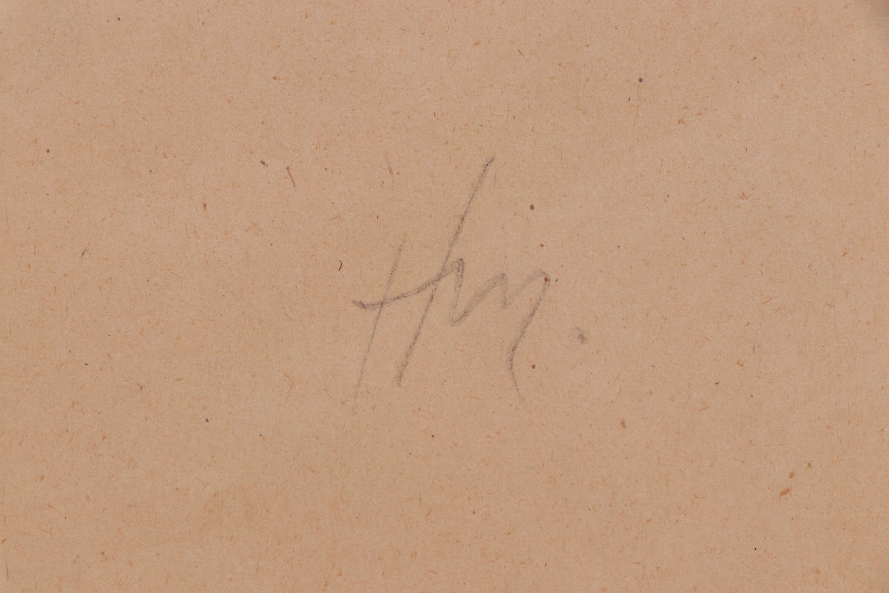 Nude Female Charcoal Drawing in the Style of Henri Matisse, Mid-20th Century