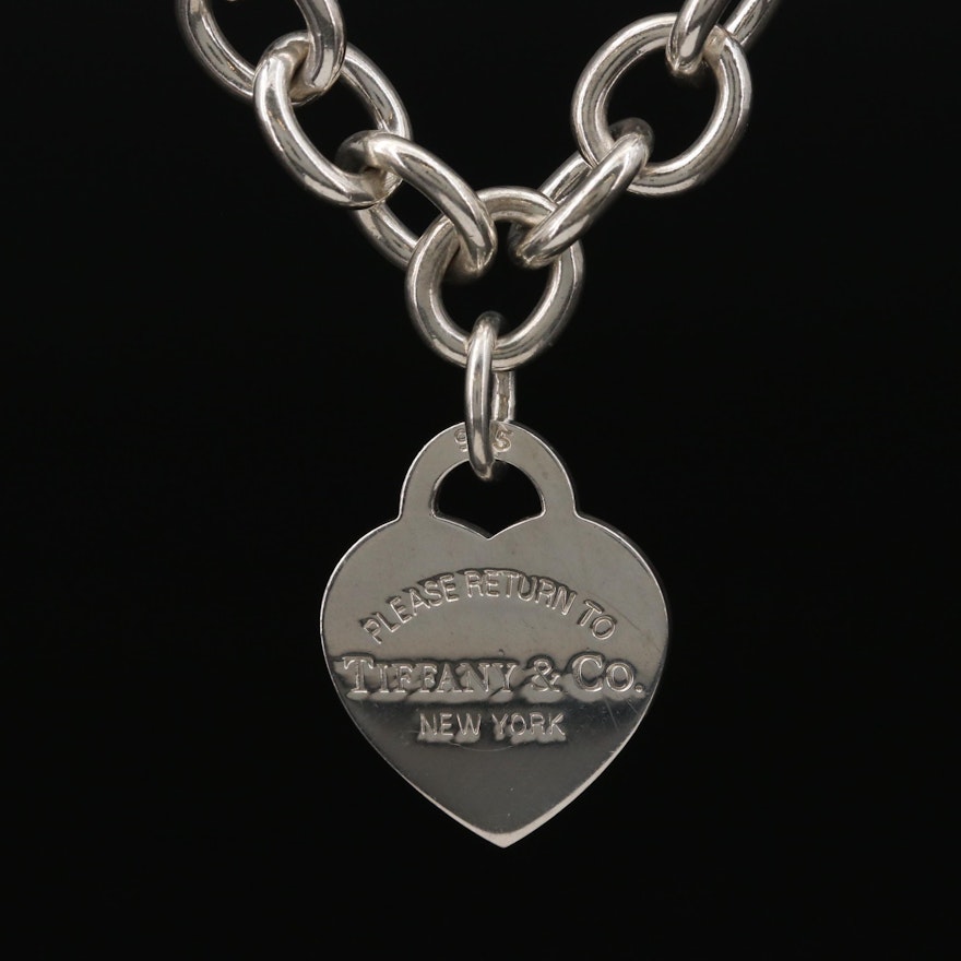 Tiffany & Co. "Return to Tiffany" Sterling Silver Heart Tag Necklace
