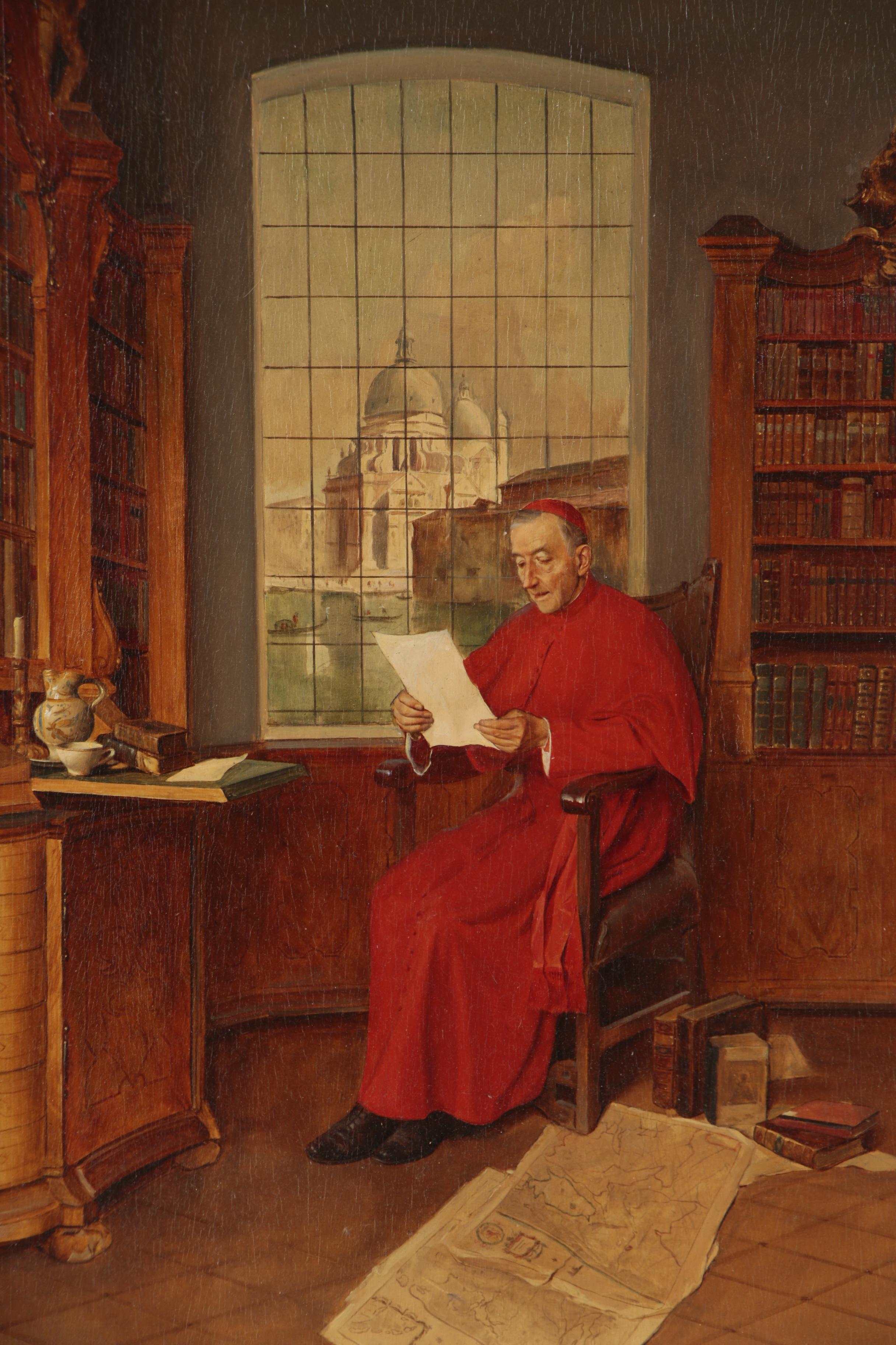 Franz Xaver Wolf Oil Painting "The Cardinal"