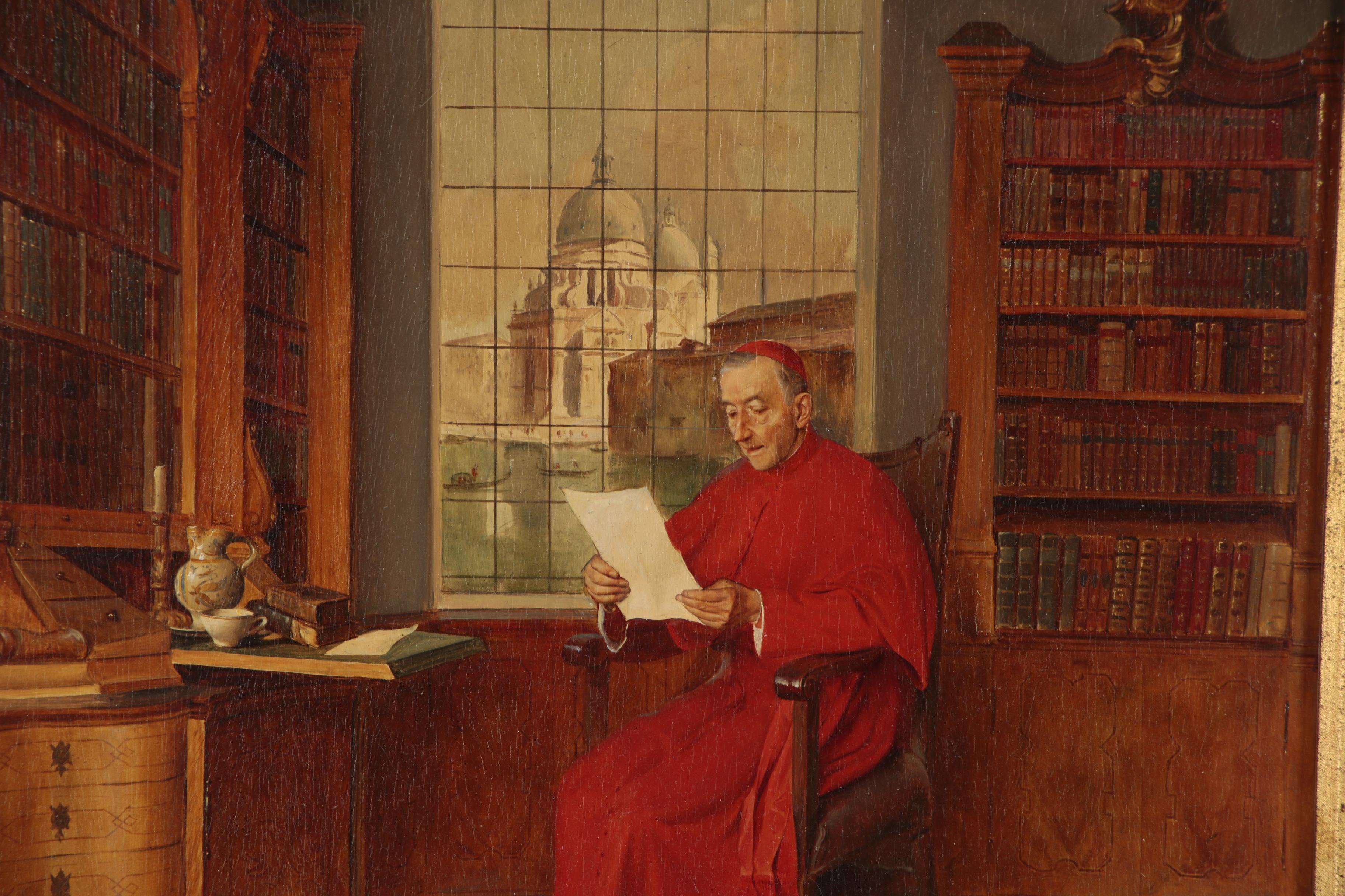 Franz Xaver Wolf Oil Painting "The Cardinal"