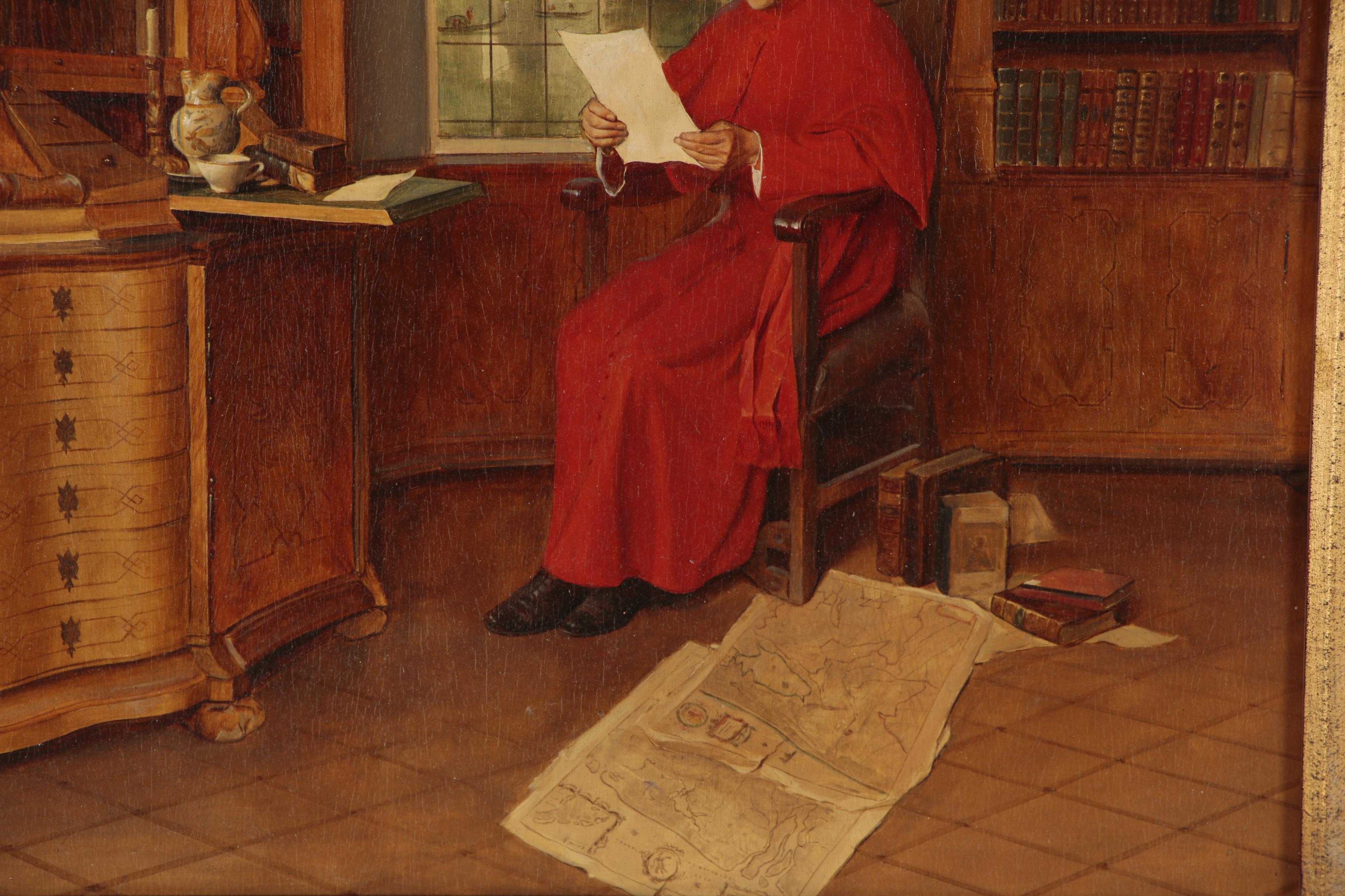 Franz Xaver Wolf Oil Painting "The Cardinal"