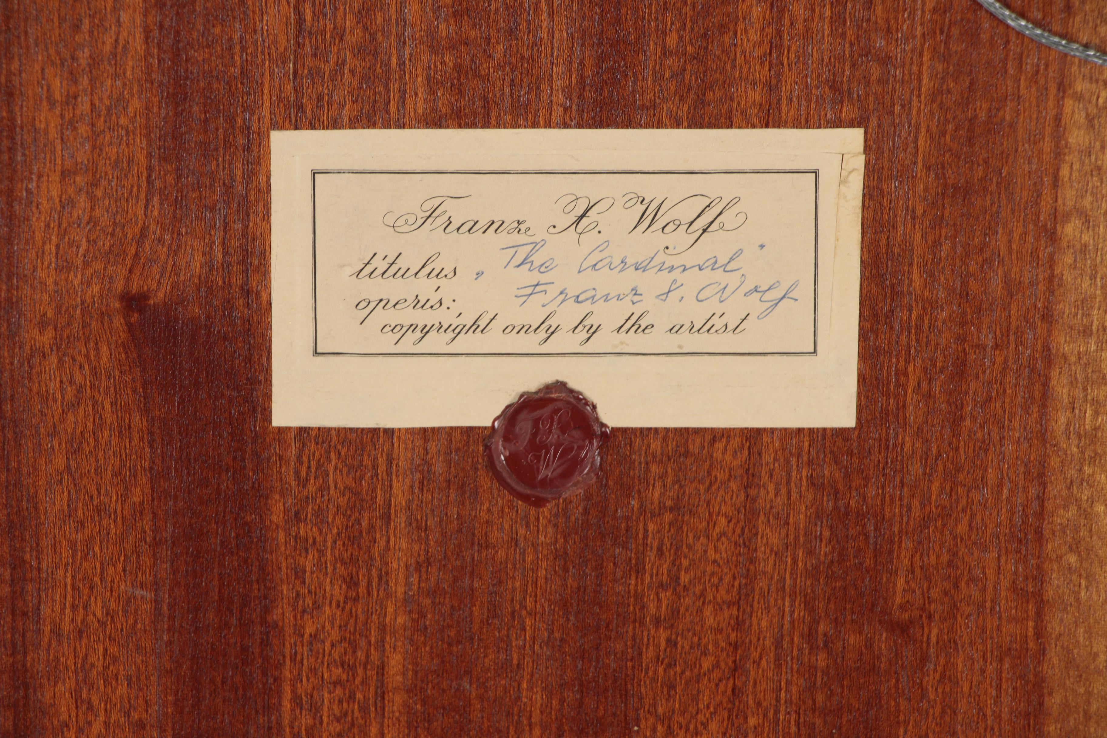 Franz Xaver Wolf Oil Painting "The Cardinal"