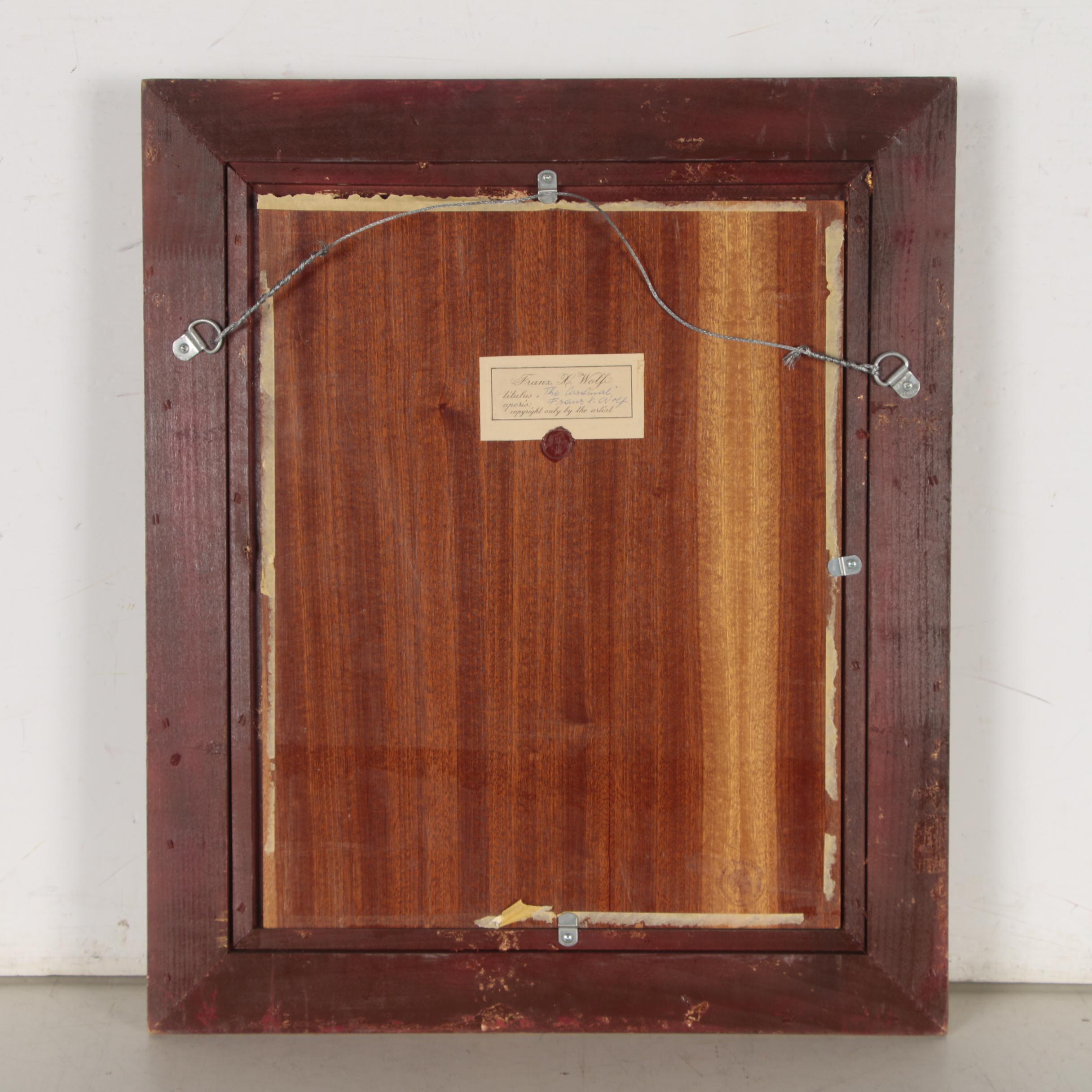 Franz Xaver Wolf Oil Painting "The Cardinal"