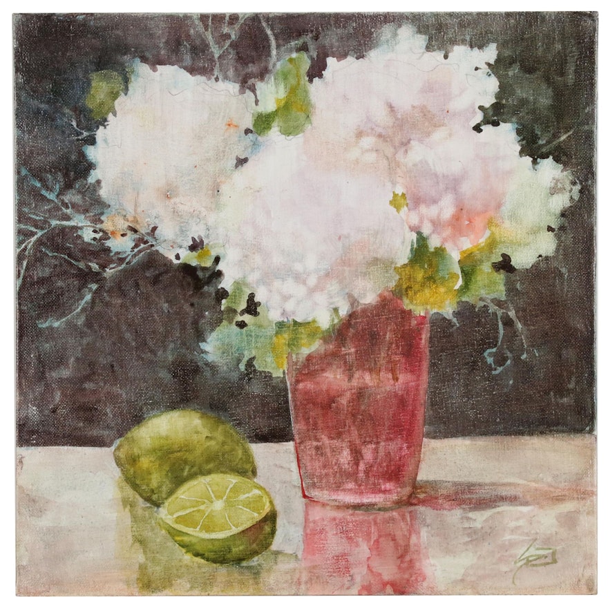 Sue Dion Oil Painting "Hydrangea and Lime"