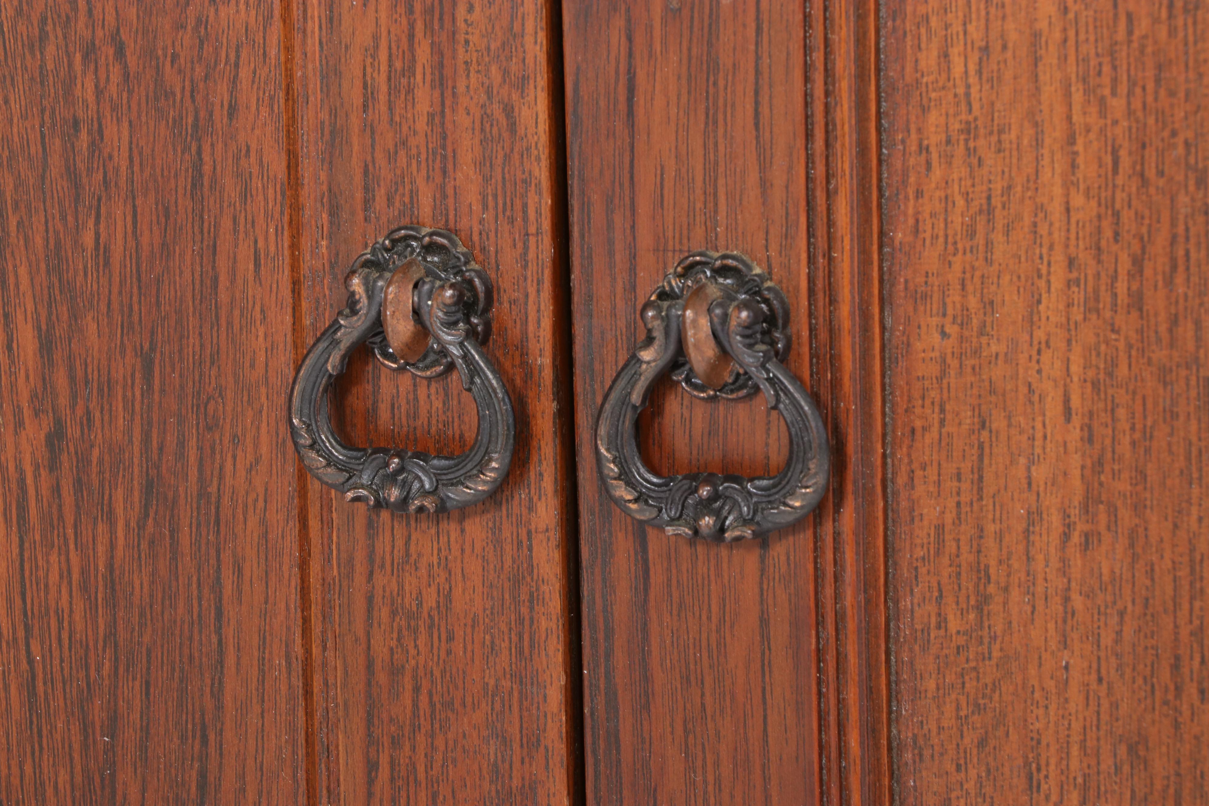 Carved Oak Wardrobe, Mid 20th Century