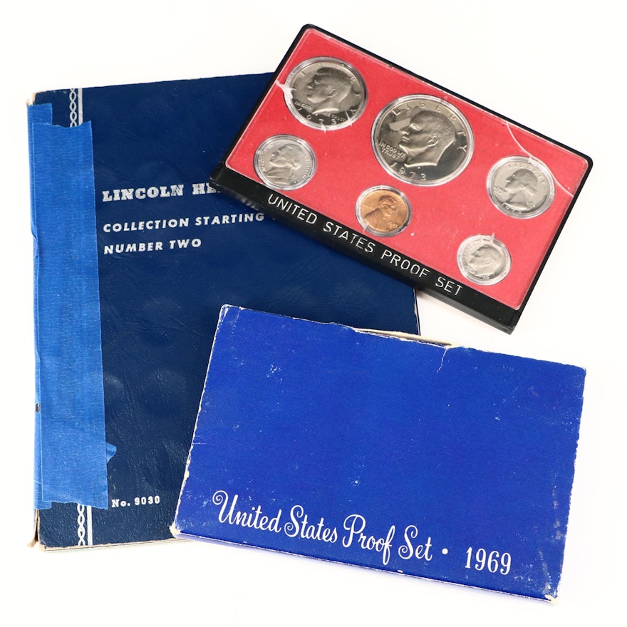Whitman Binder of Lincoln Cents and Two U.S. Mint Proof Sets