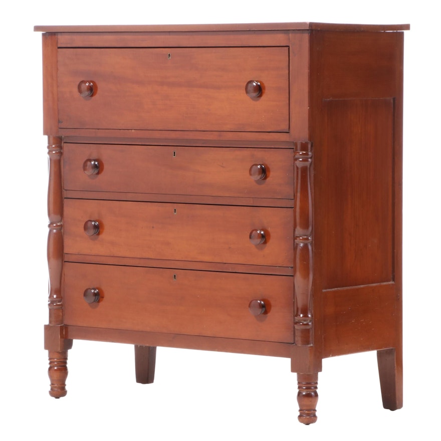 American Empire Cherrywood Chest of Drawers, Mid-19th Century