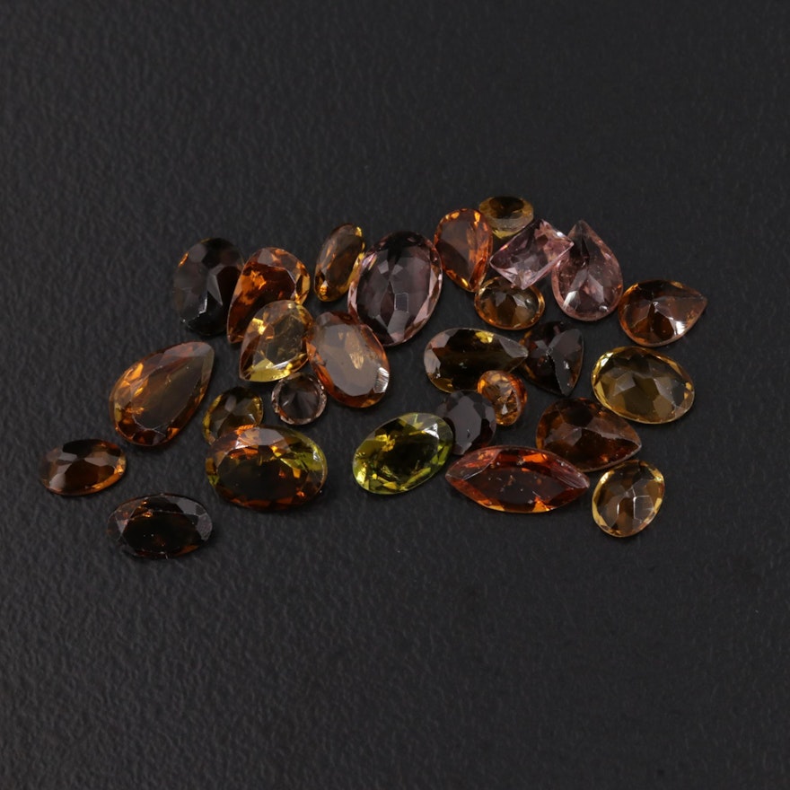 Mixed Loose Gemstones Including Tourmaline