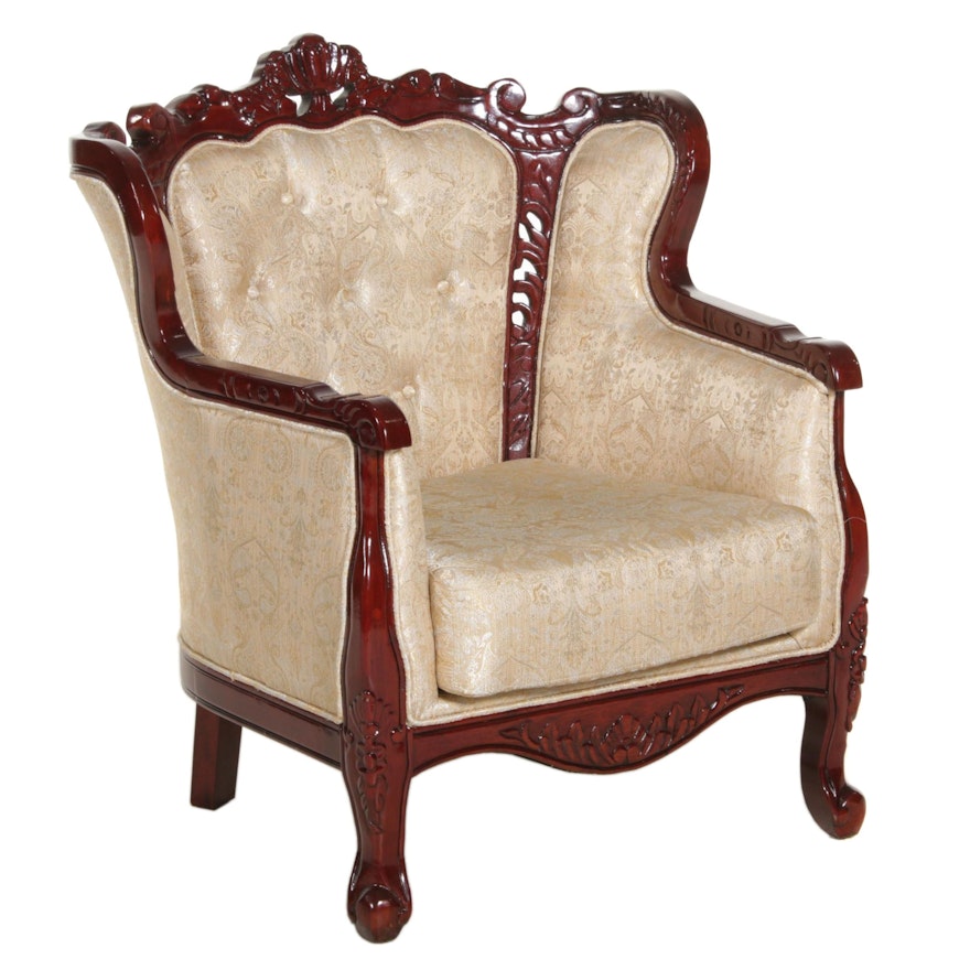 Rococo Revival Paisley Upholstered Armchair