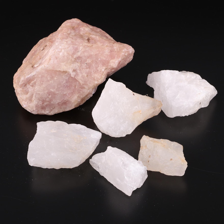 Quartz and Rose Quartz Specimens