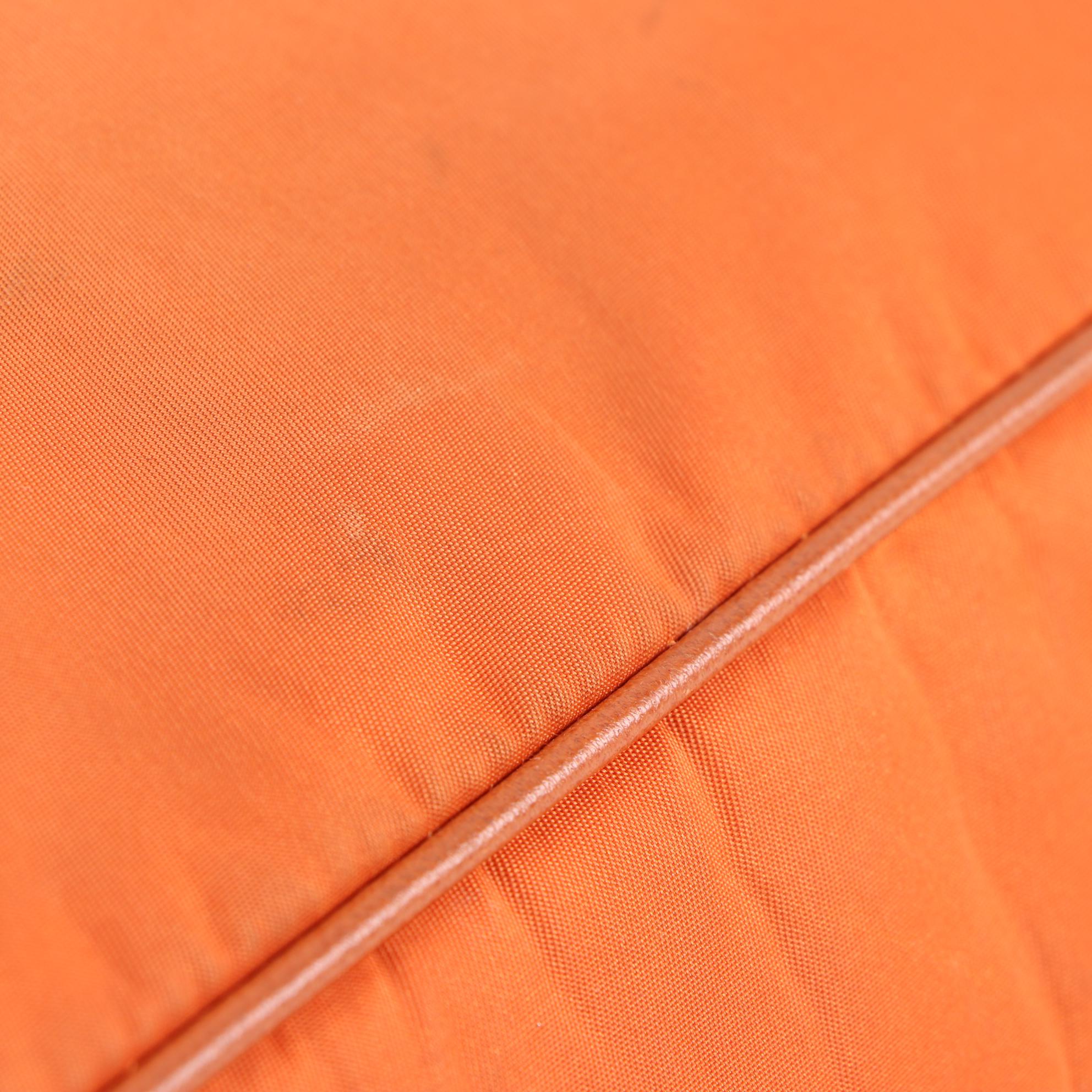 Prada Tote Bag in Papaya Tessuto Nylon and Saffiano Leather Trim