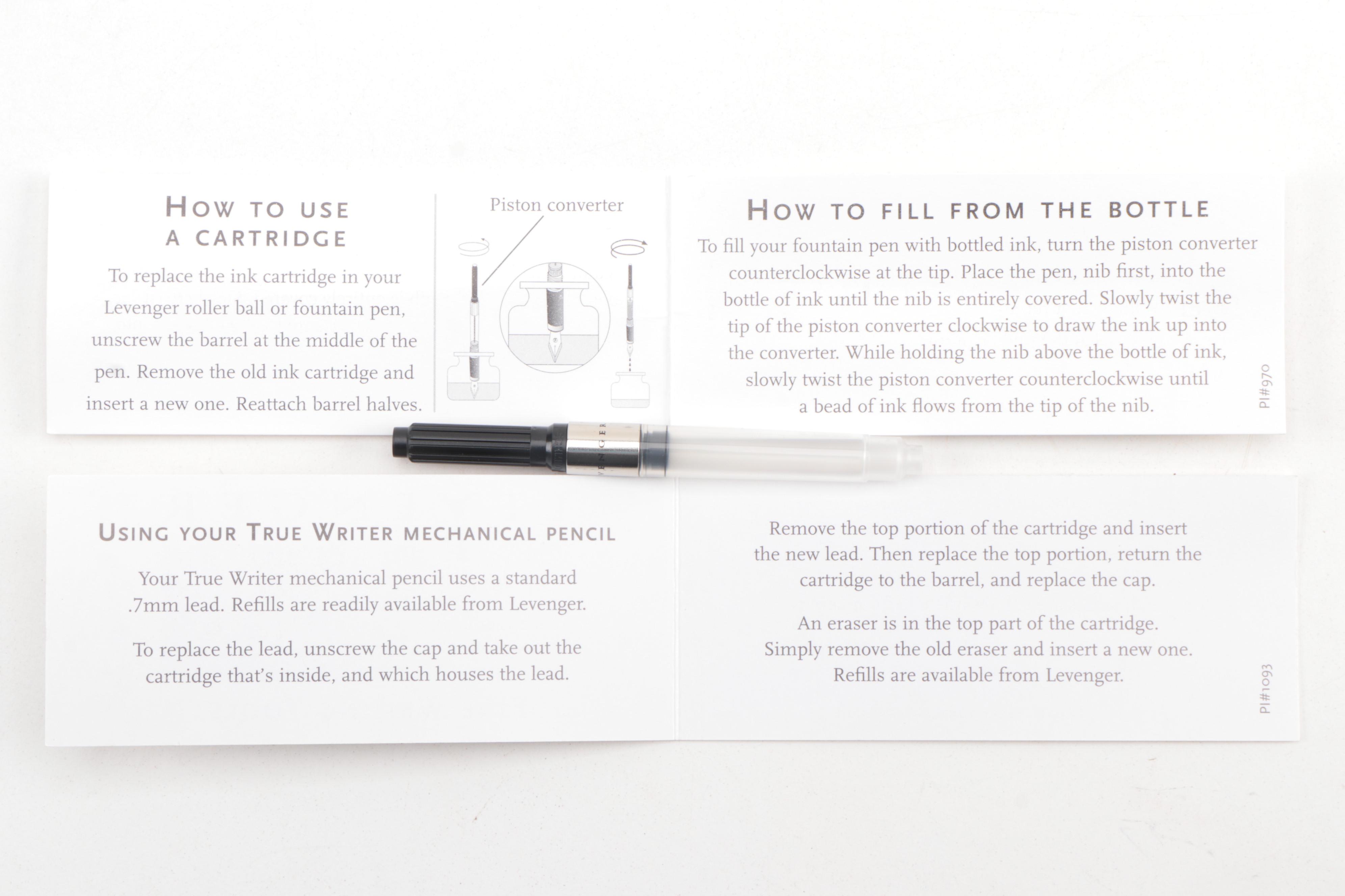 Levenger True Writer Fountain Pens, Pencils, and Ballpoint Pen