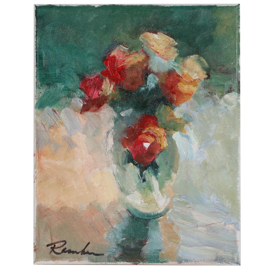 Sally Rosenbaum Oil Painting of Floral Still Life