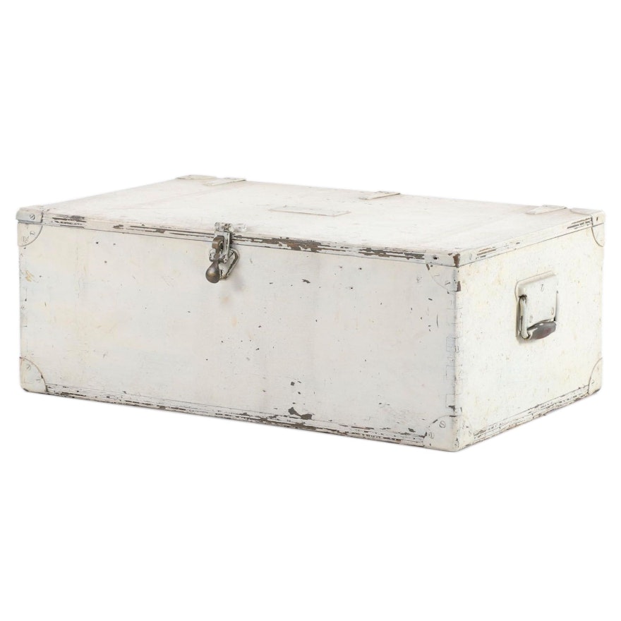 Painted Footlocker Chest, Early to Mid 20th Century