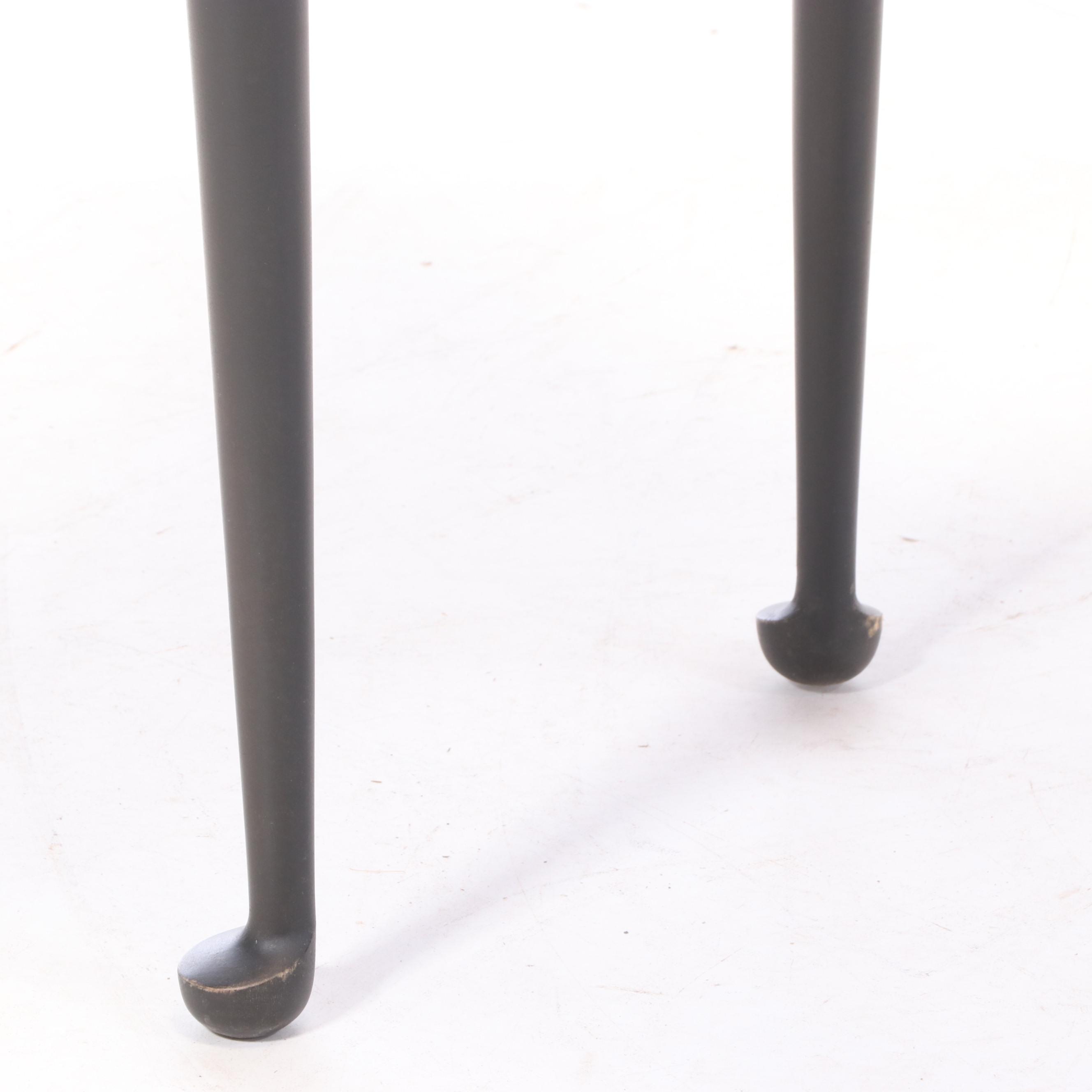 David T. Smith & Co. Parcel-Ebonized and Tiger Maple "Porringer Top" Side Table