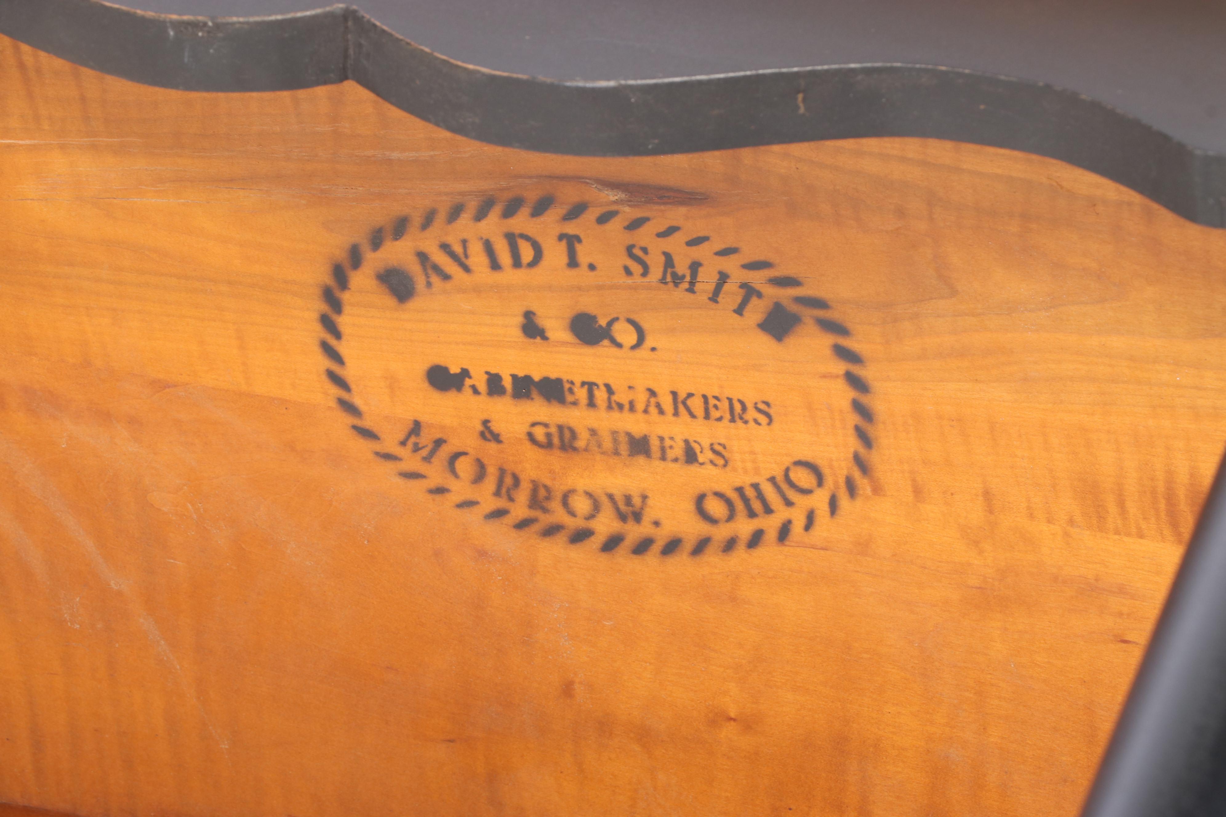 David T. Smith & Co. Parcel-Ebonized and Tiger Maple "Porringer Top" Side Table