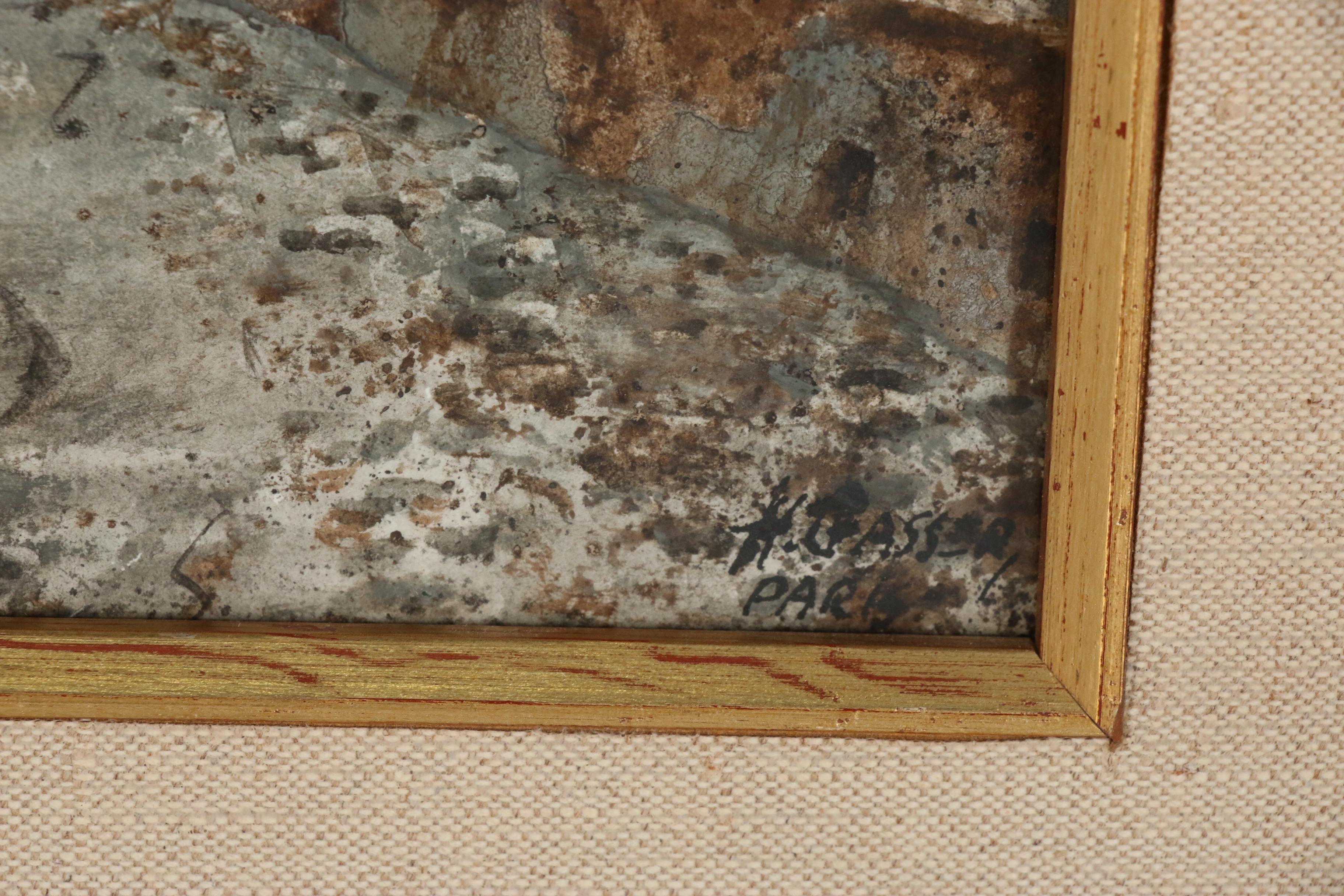 Henry Gasser Watercolor Painting "Old Paris Parking Lot"