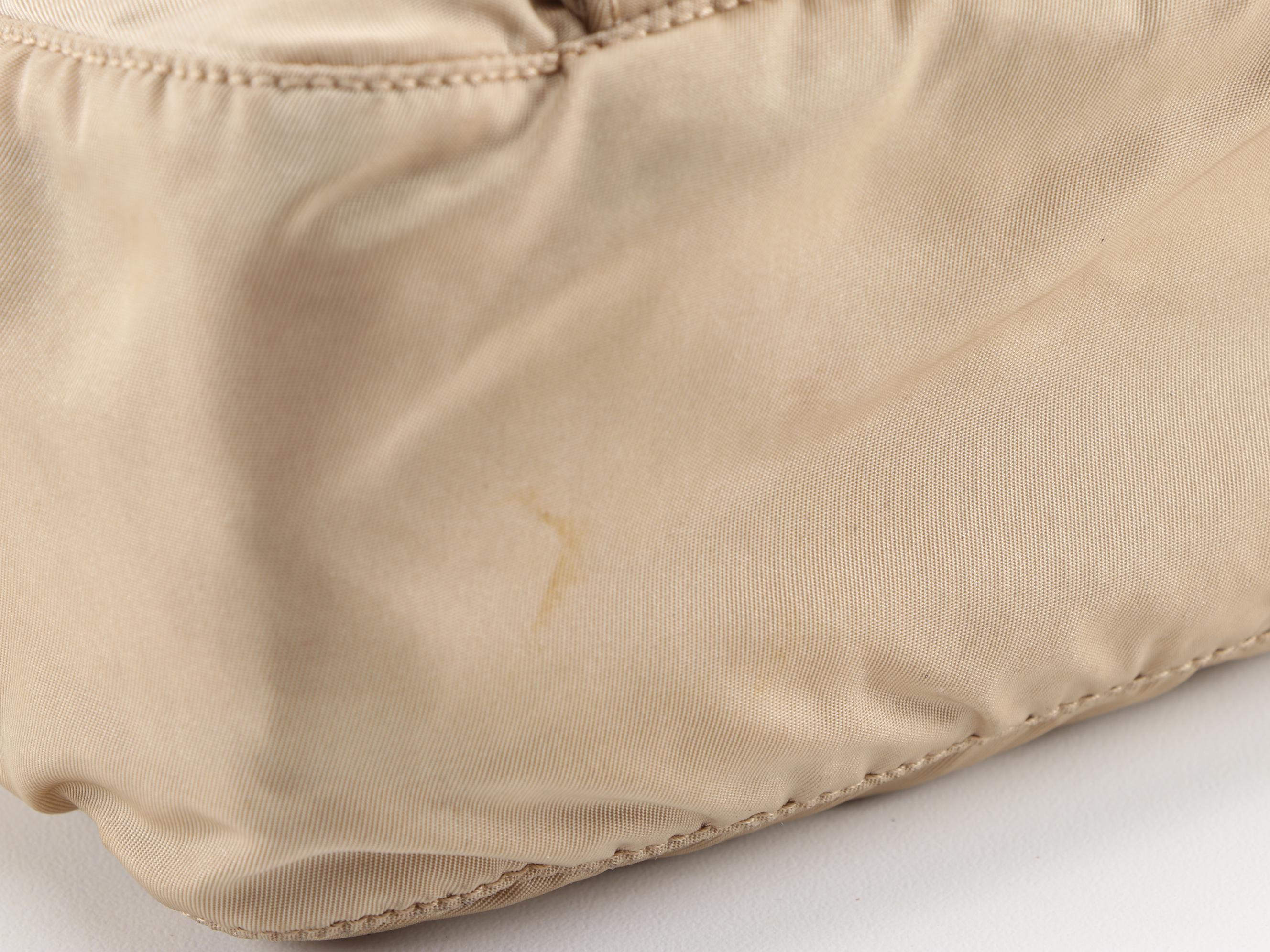 Prada Python Flap Crossbody Bag in Beige Tessuto Nylon and Tan Leather