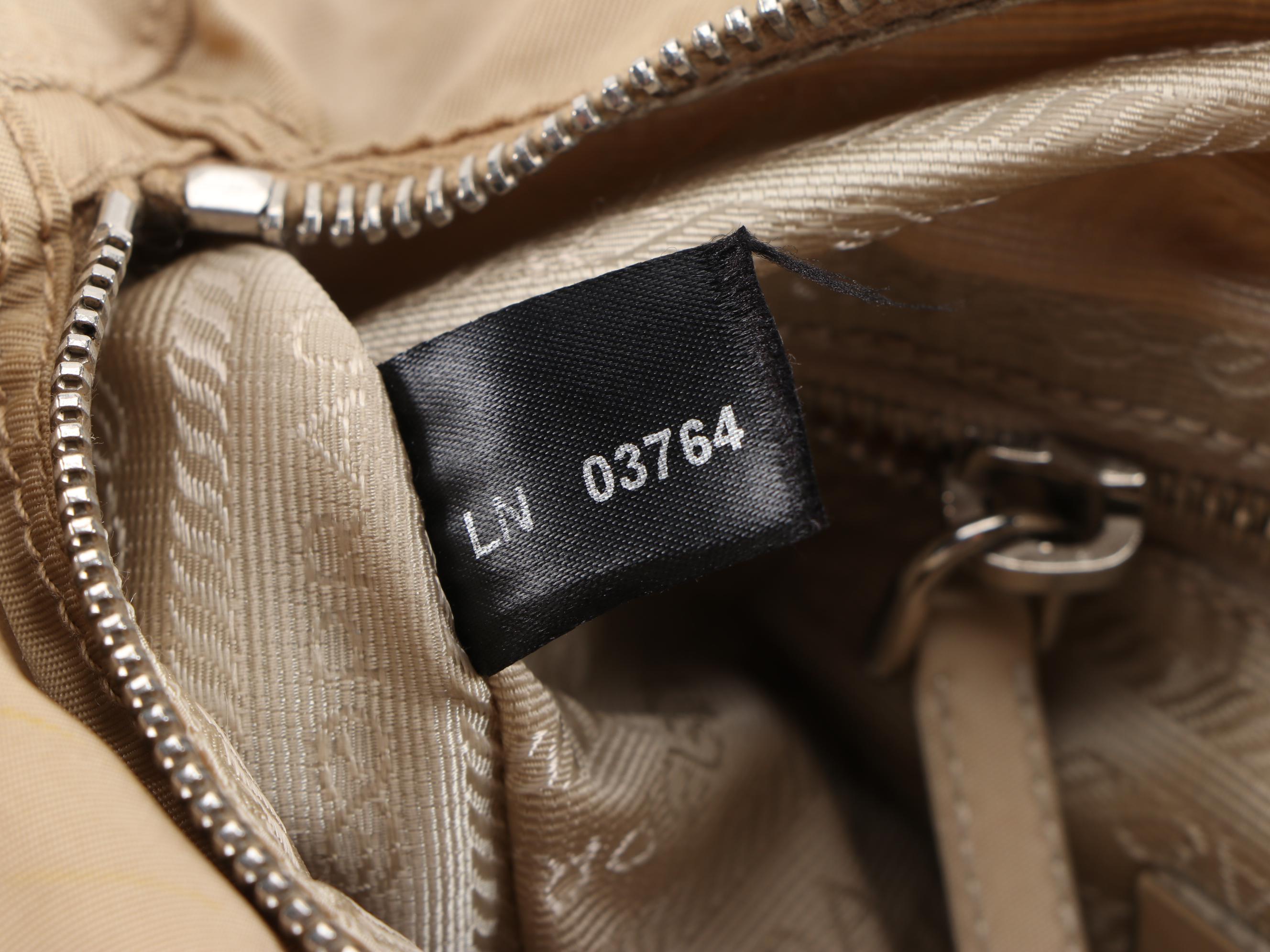 Prada Python Flap Crossbody Bag in Beige Tessuto Nylon and Tan Leather