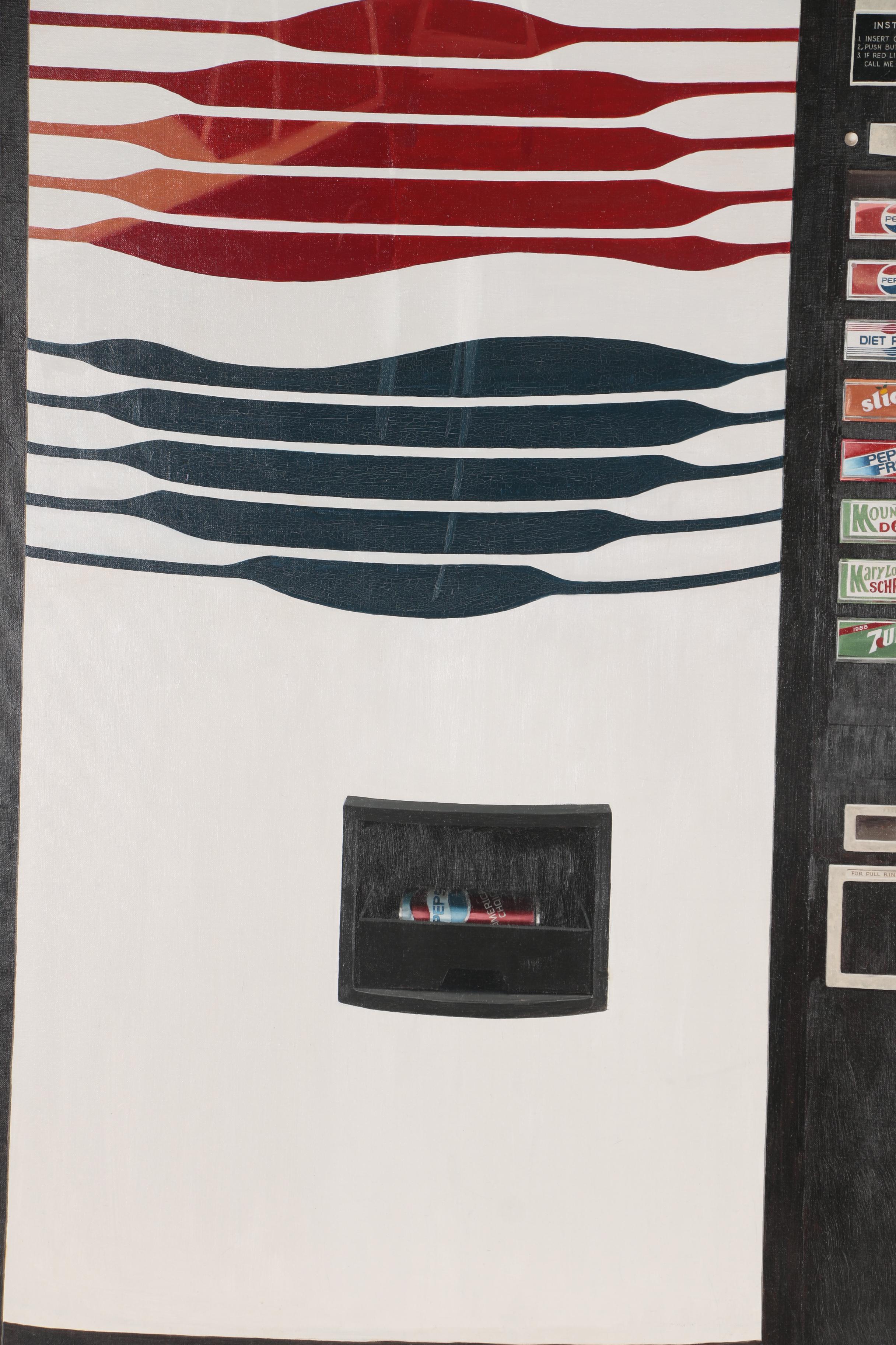 Mary Louise Schrodt Monumental Realist Oil Painting of Soda Machine "Pepsi"