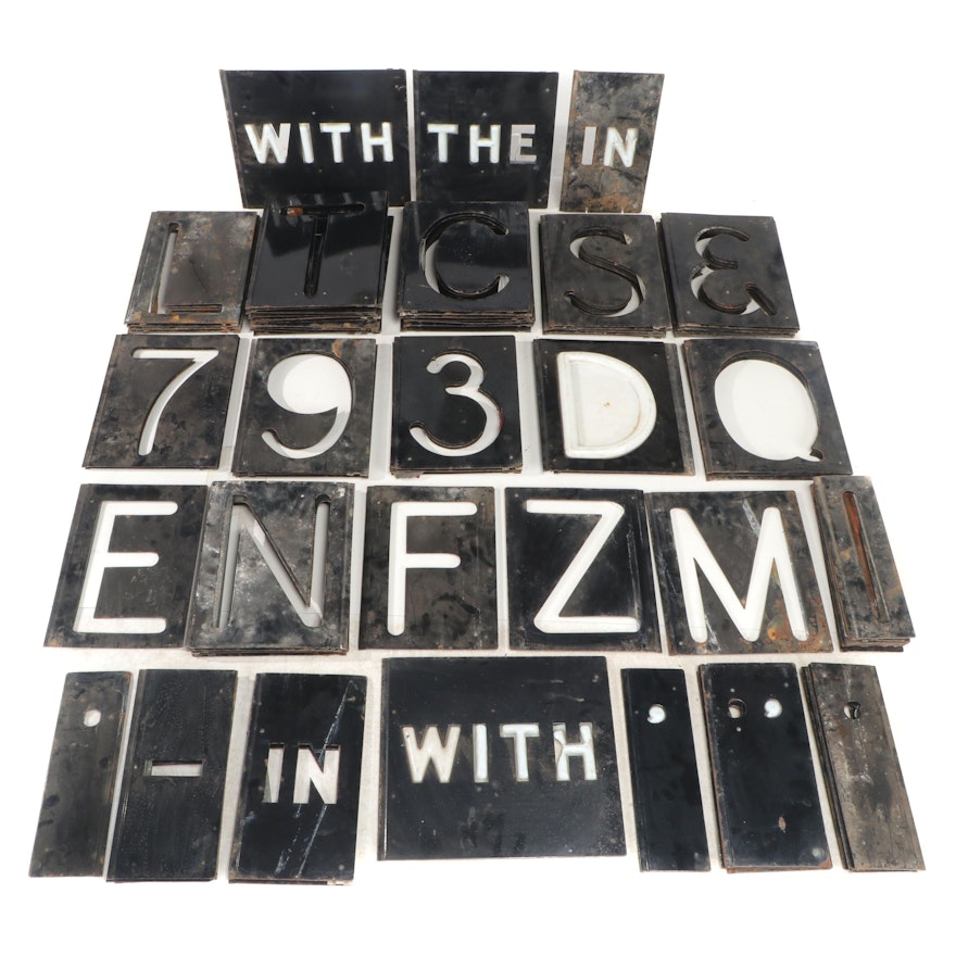 Metal Marquee Sign Letters and Numbers, Mid-20th Century