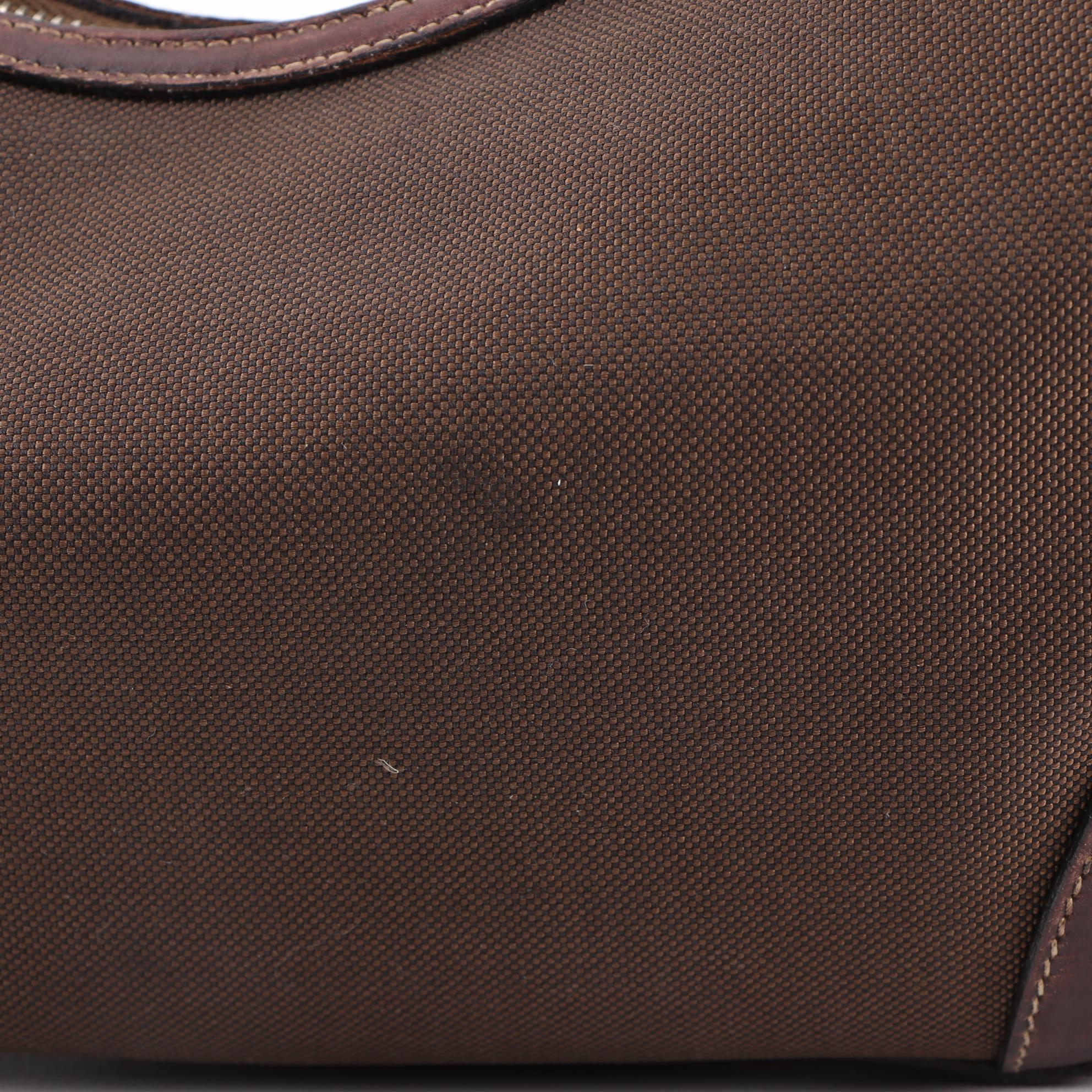 Prada Hobo Bag in Brown Canapa Canvas and Leather