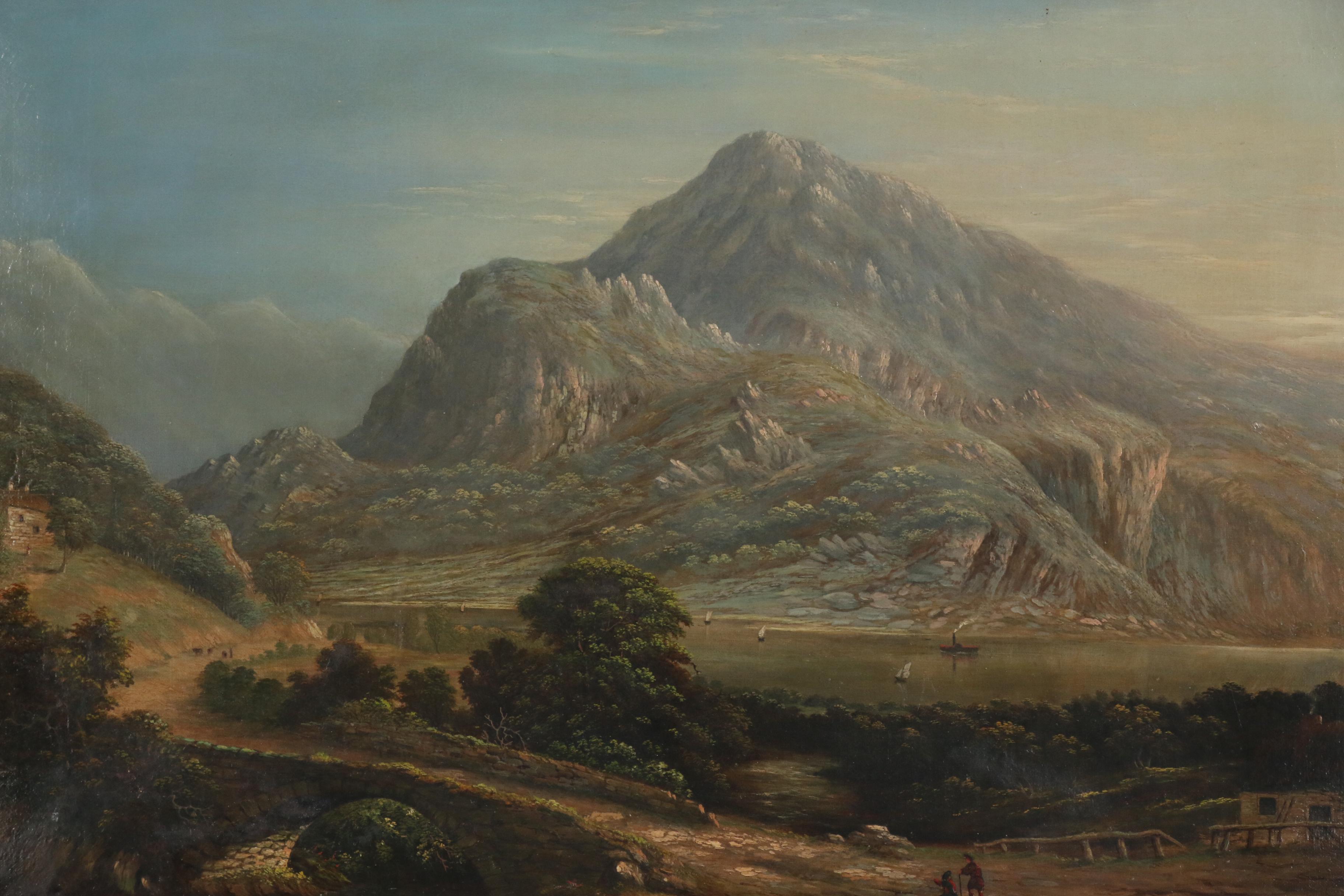Romantic School Landscape Oil Painting Attributed to T. Lawley