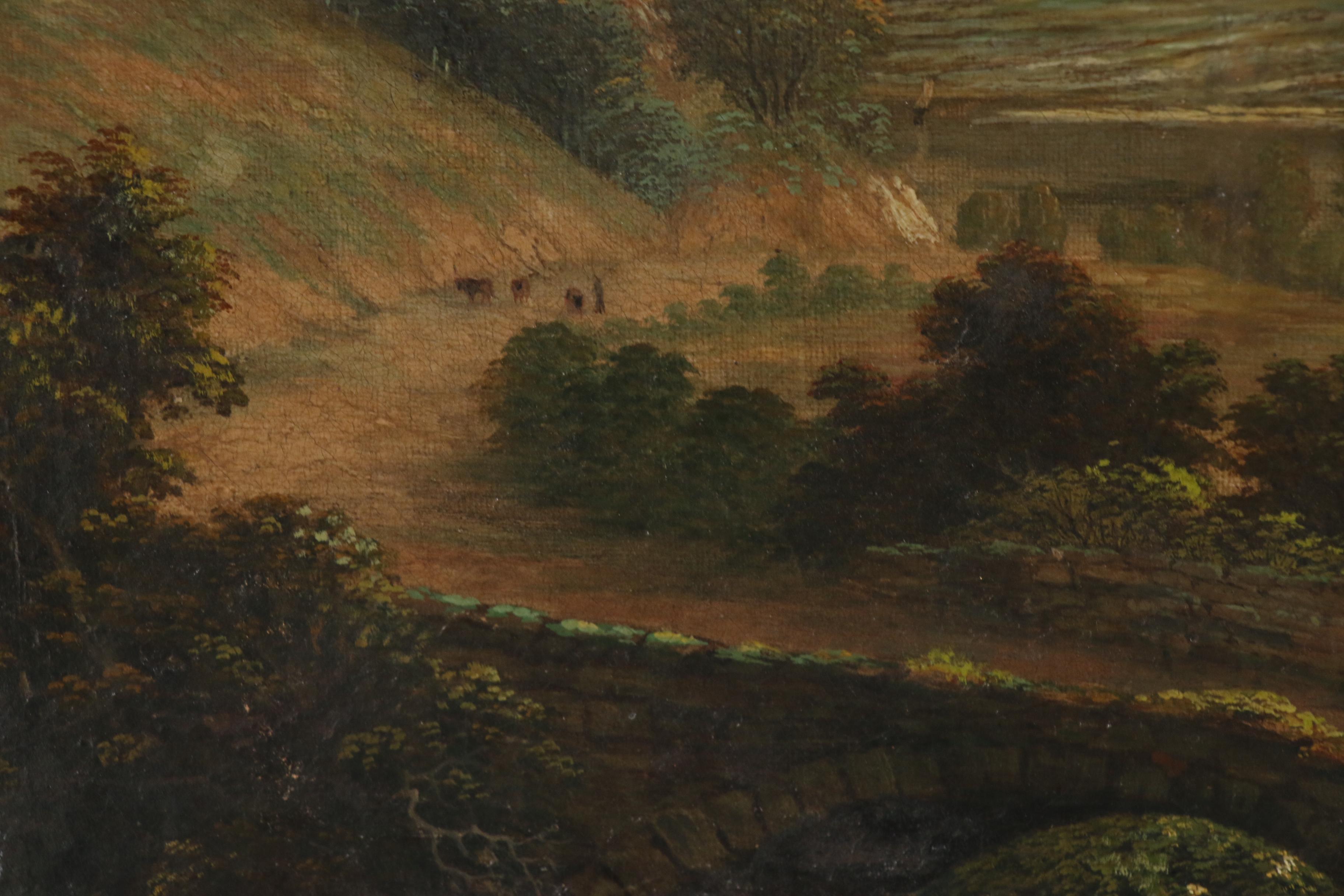 Romantic School Landscape Oil Painting Attributed to T. Lawley