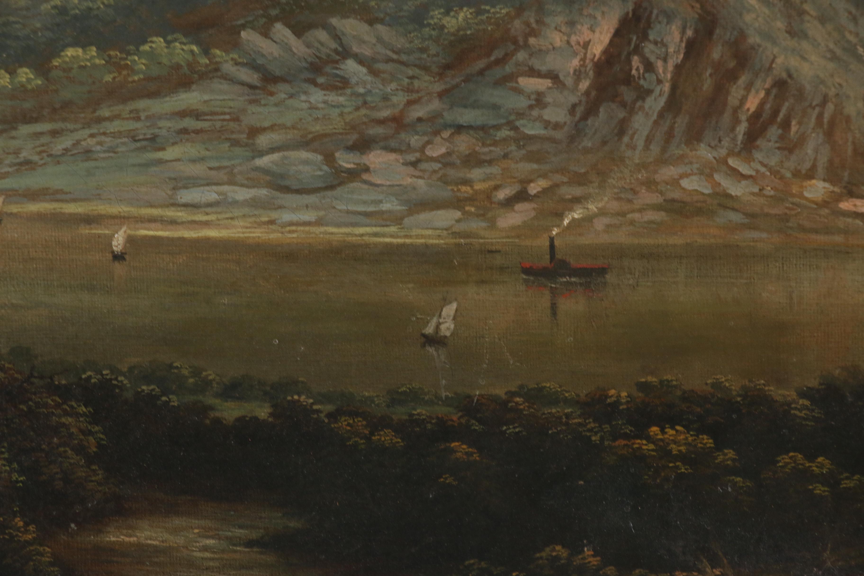 Romantic School Landscape Oil Painting Attributed to T. Lawley