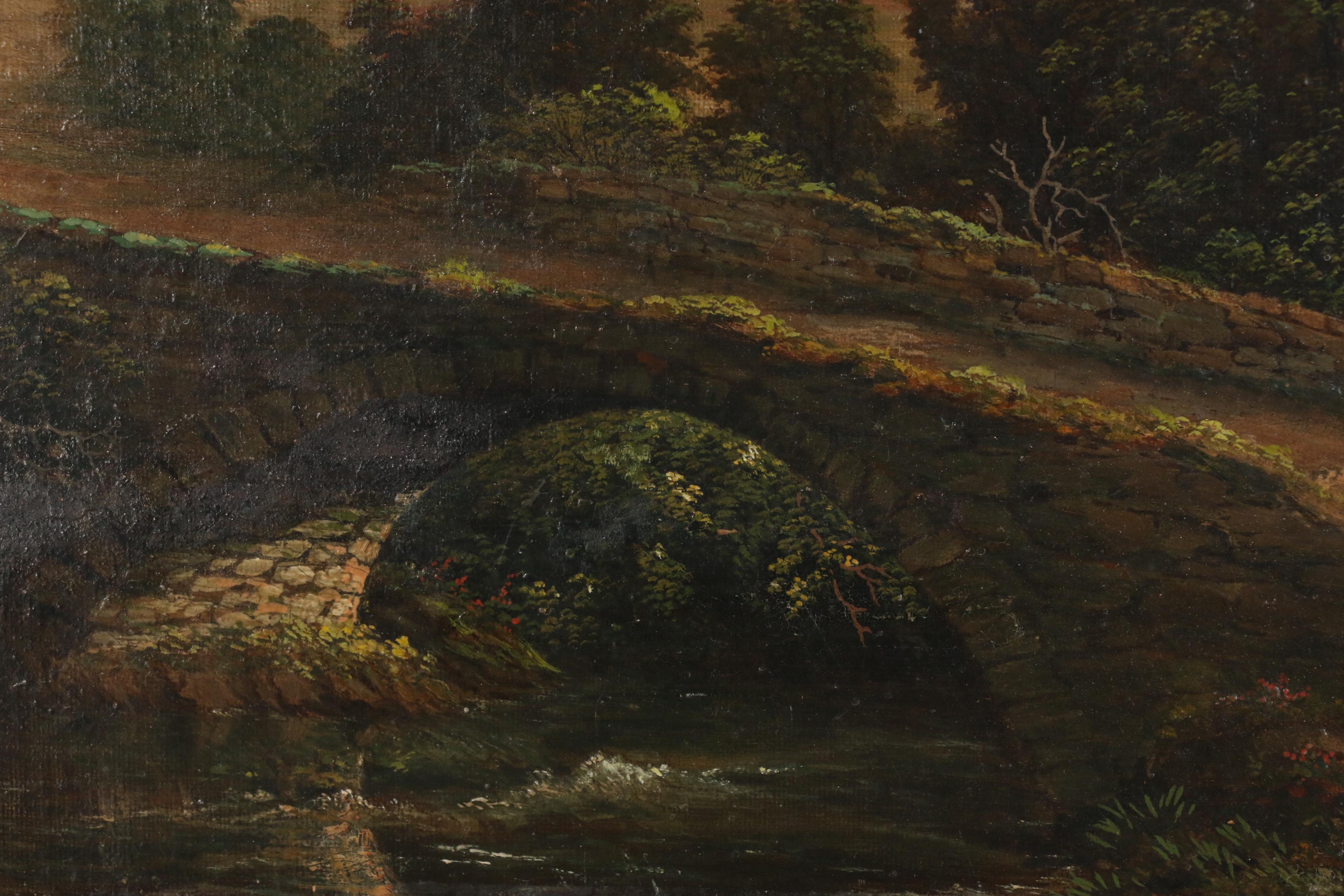 Romantic School Landscape Oil Painting Attributed to T. Lawley