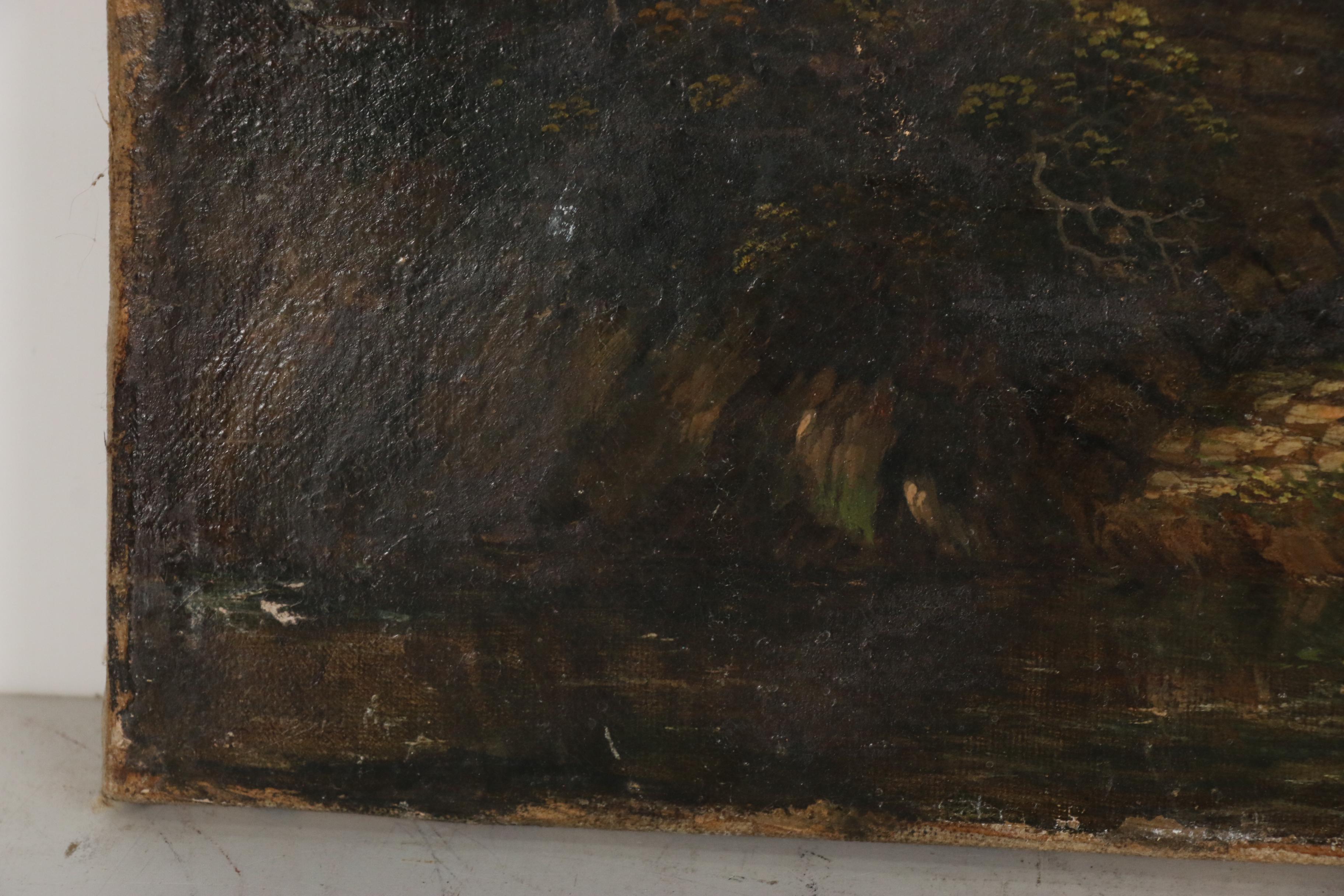 Romantic School Landscape Oil Painting Attributed to T. Lawley