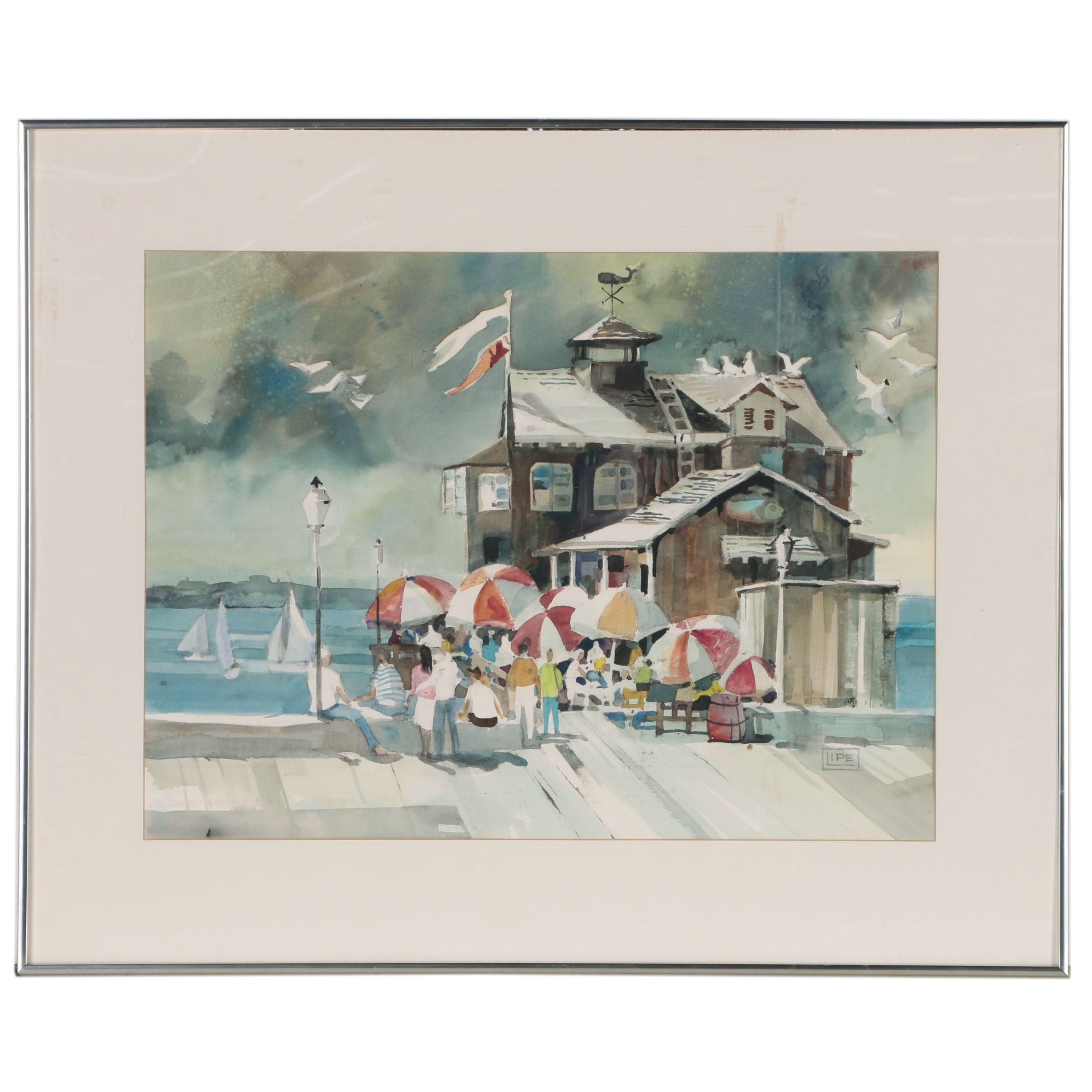 Georgeanna Lipe Watercolor Painting "Fish Shack"