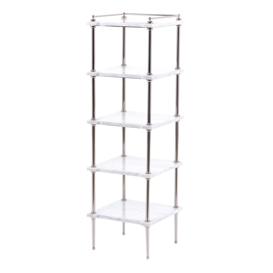Williams-Sonoma Marble and Polished Nickel Five-Tier Étagère