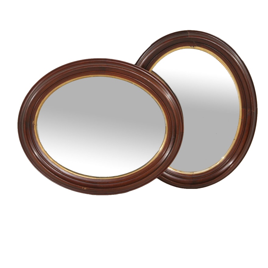 Mahogany Framed Oval Wall Mirrors