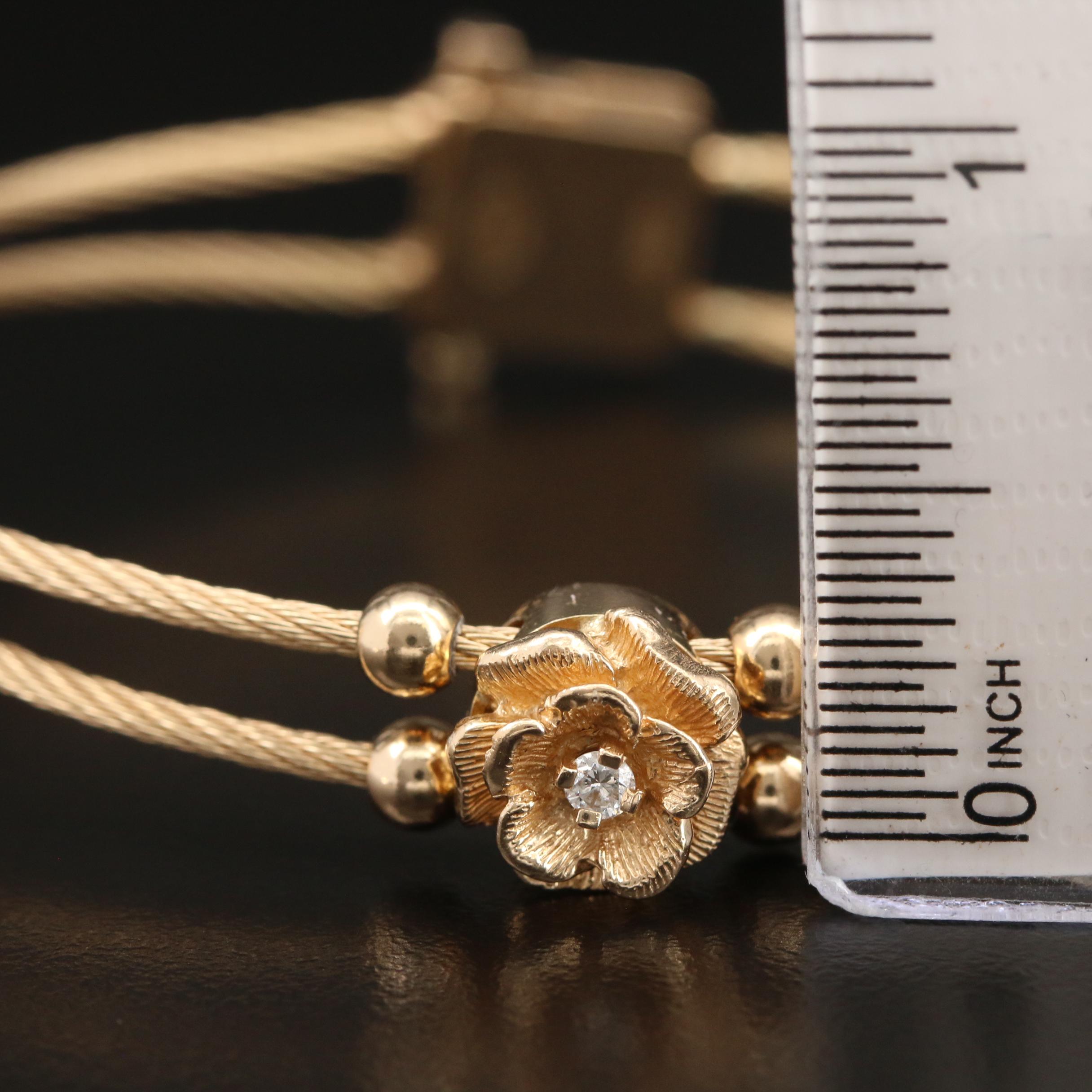 Richard Glatter 14K Gold Diamond Slide Charm Bracelet