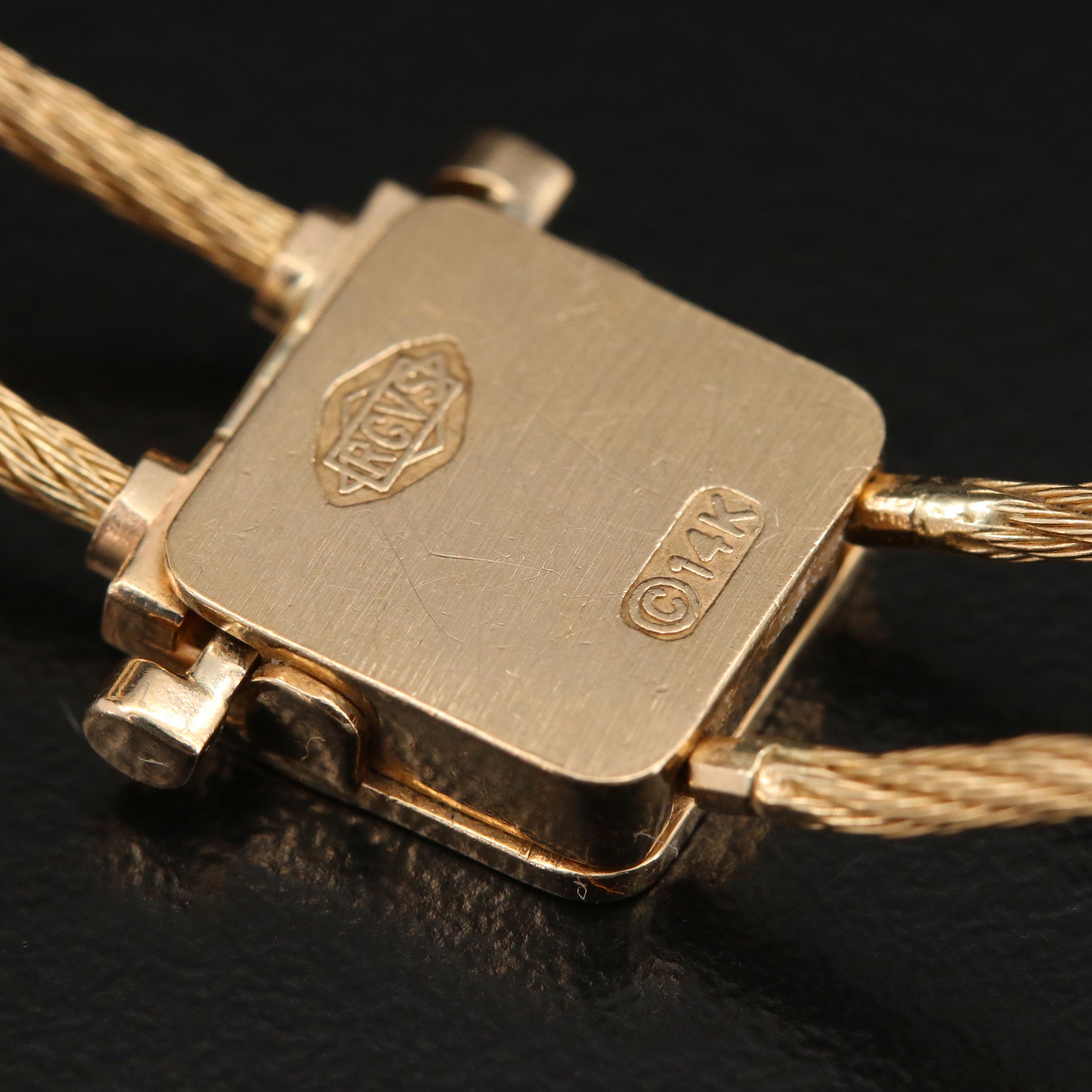 Richard Glatter 14K Gold Diamond Slide Charm Bracelet