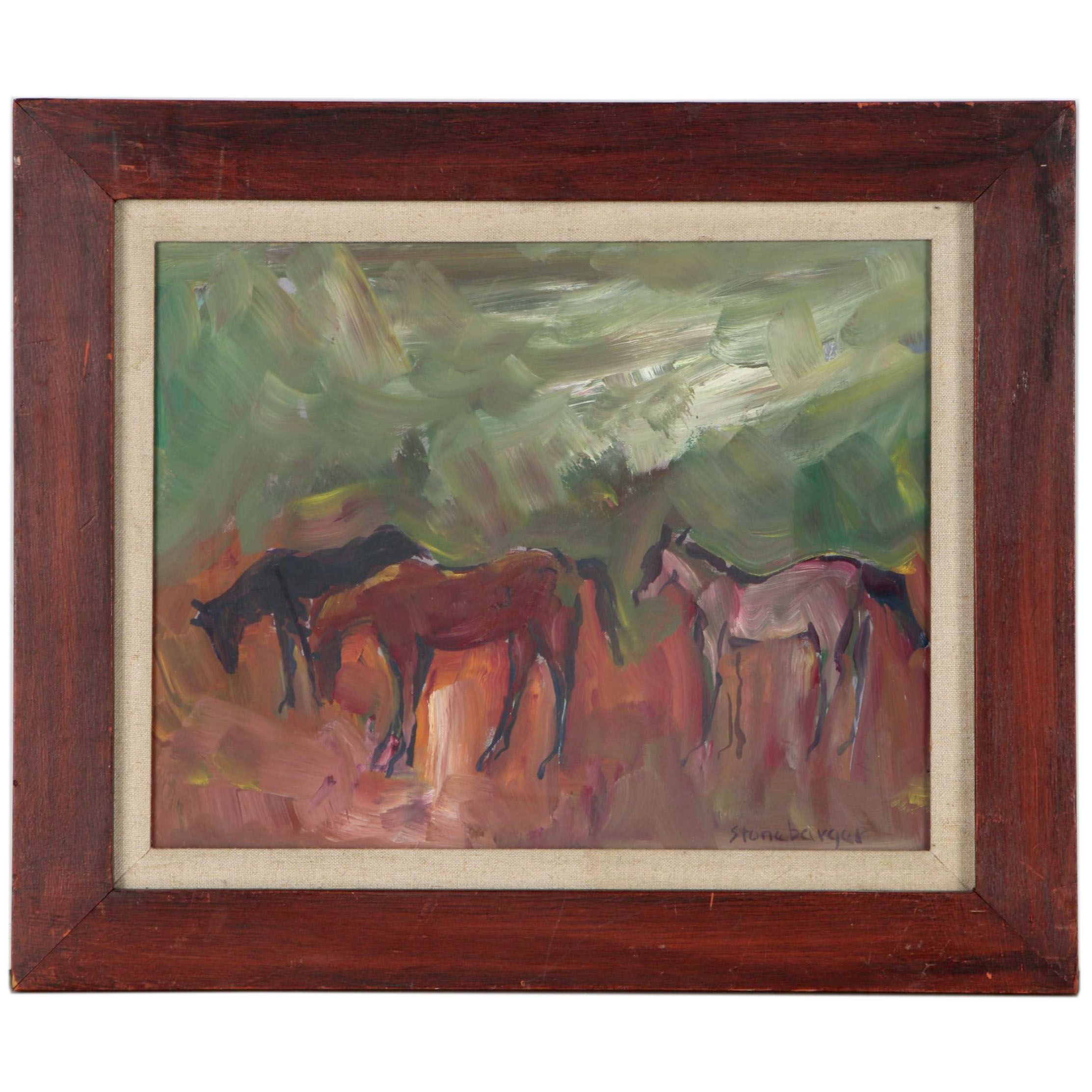 Virginia Stonebarger Oil Painting of Horses