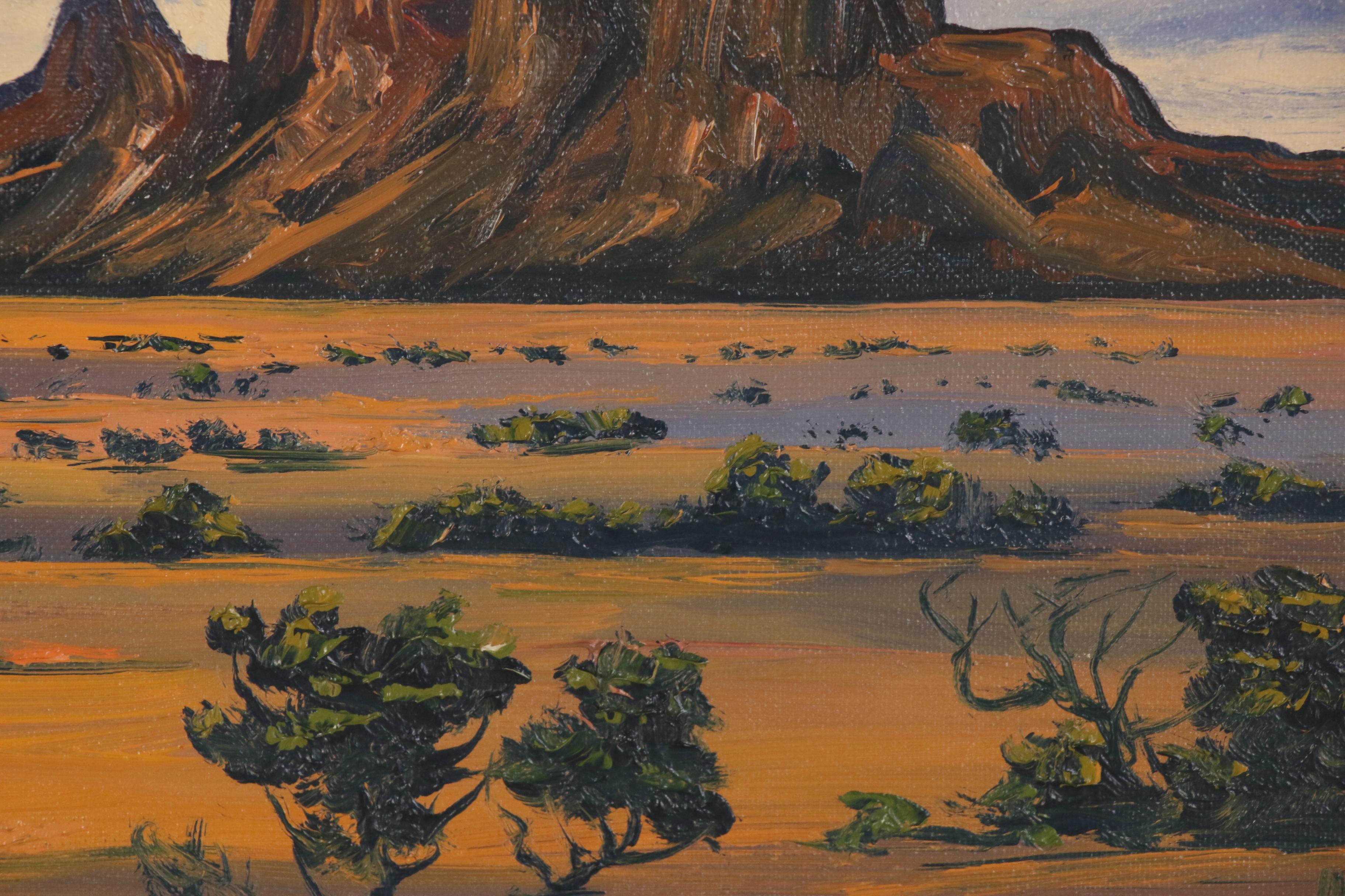 Leonard F. Dobratz Monument Valley Oil Painting "Cloudy Day", 20th Century
