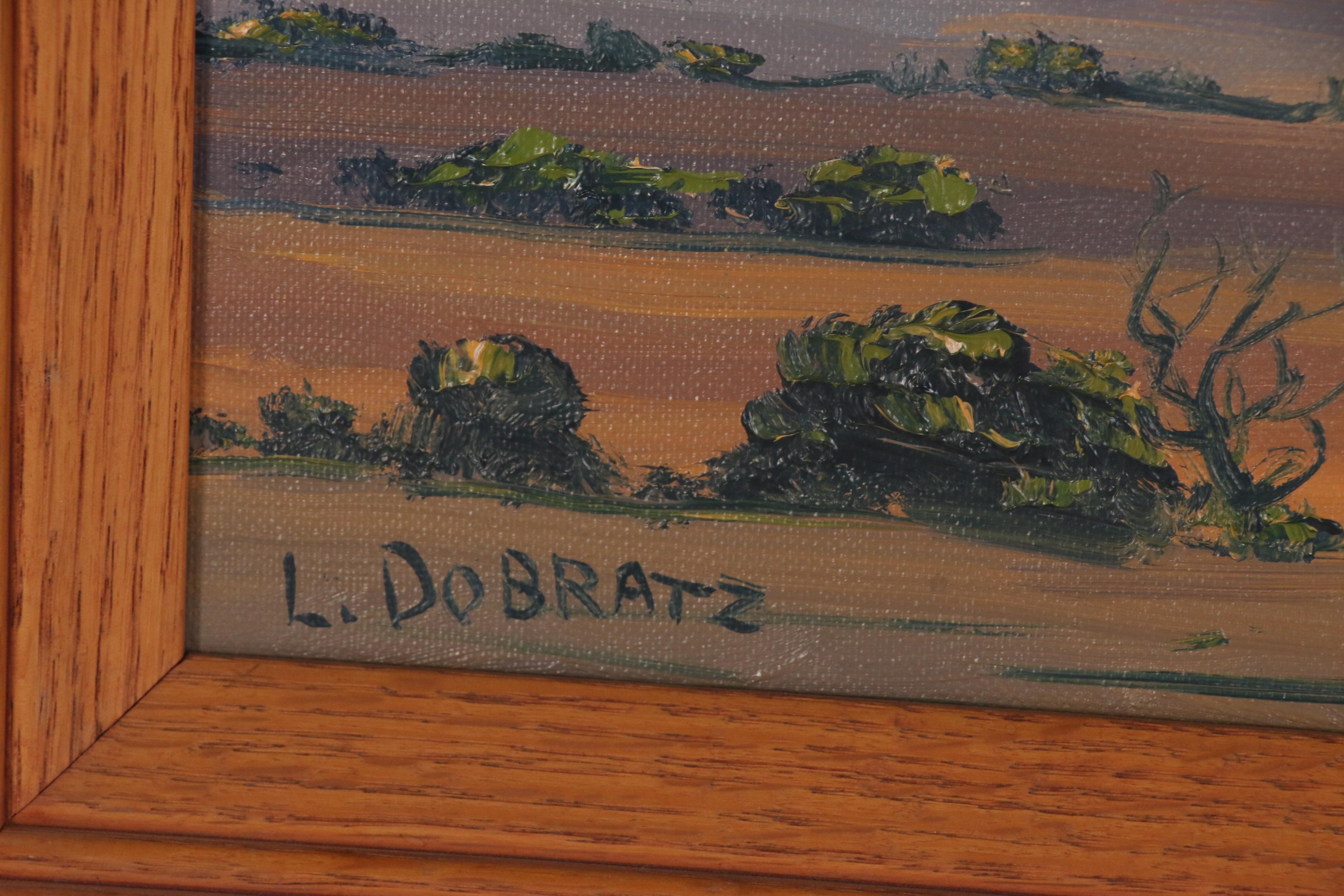 Leonard F. Dobratz Monument Valley Oil Painting "Cloudy Day", 20th Century