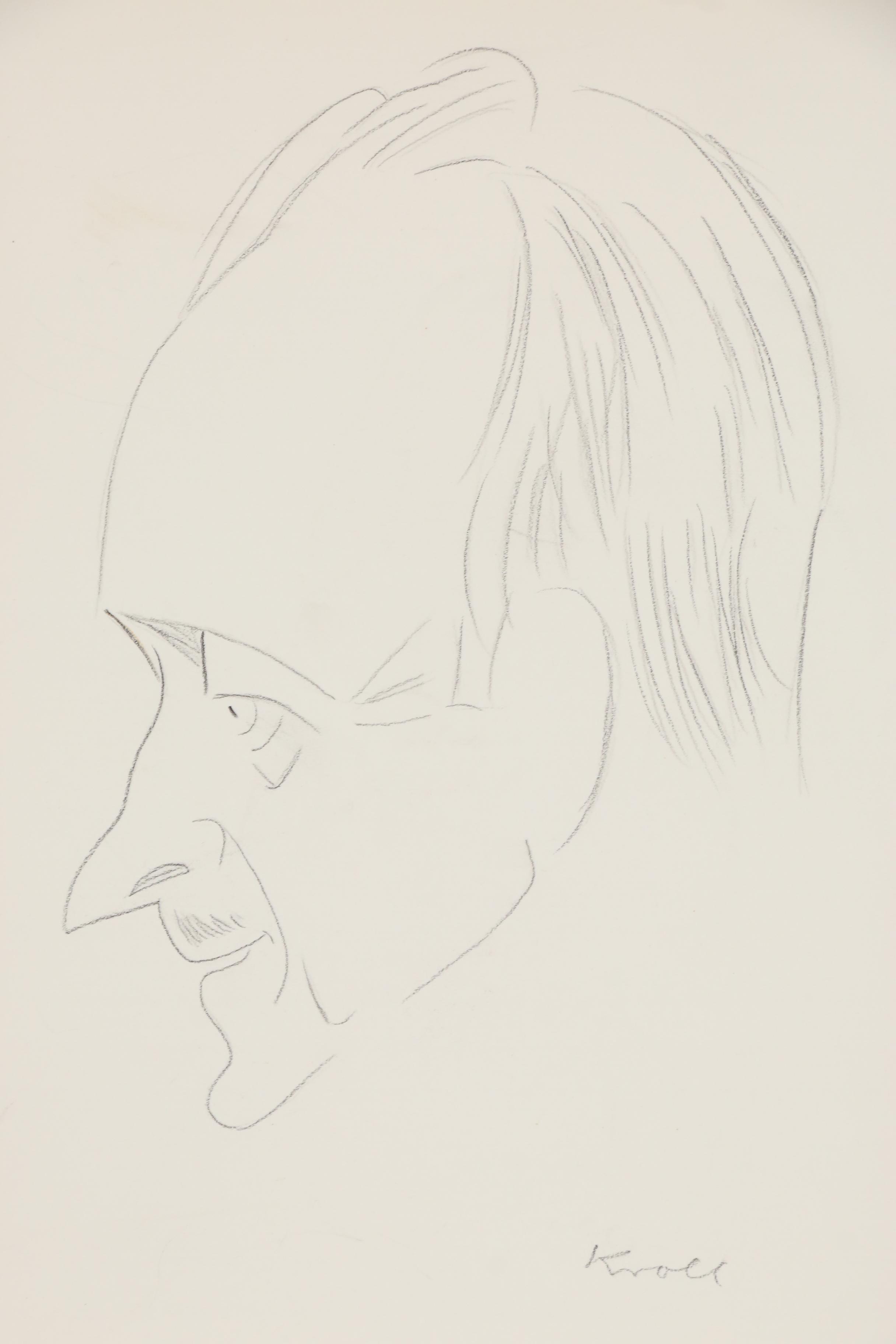 Julius Kroll Pastel Caricature Drawing "David Niven", Mid-20th Century