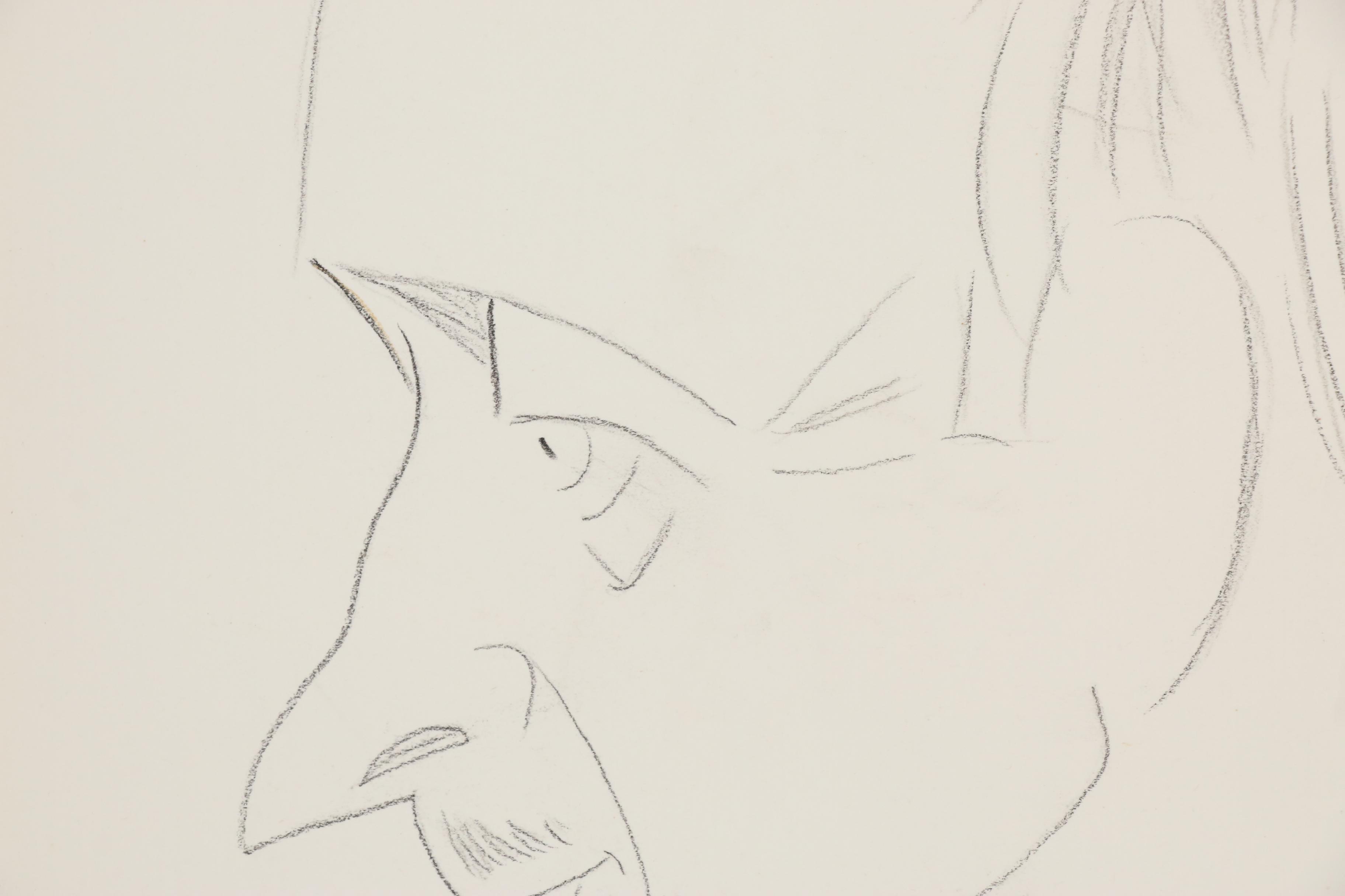 Julius Kroll Pastel Caricature Drawing "David Niven", Mid-20th Century