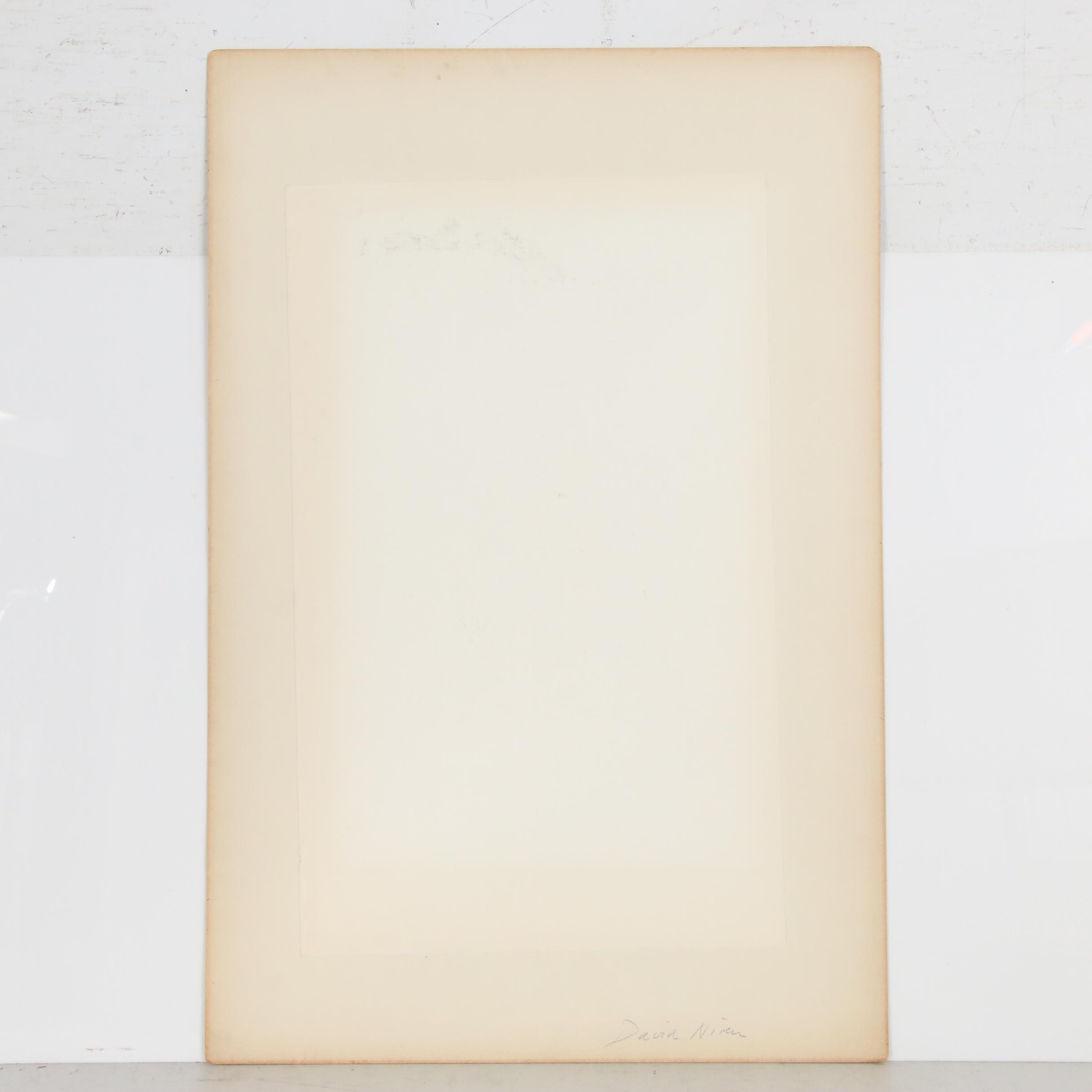 Julius Kroll Pastel Caricature Drawing "David Niven", Mid-20th Century