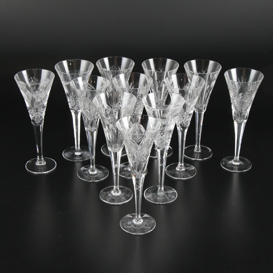 Waterford Crystal "Millennium Series" Champagne Flutes, Set of Twelve