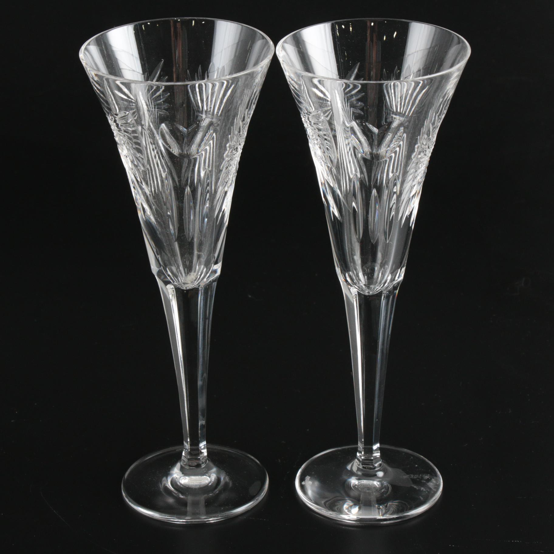 Waterford Crystal "Millennium Series" Champagne Flutes, Set of Twelve